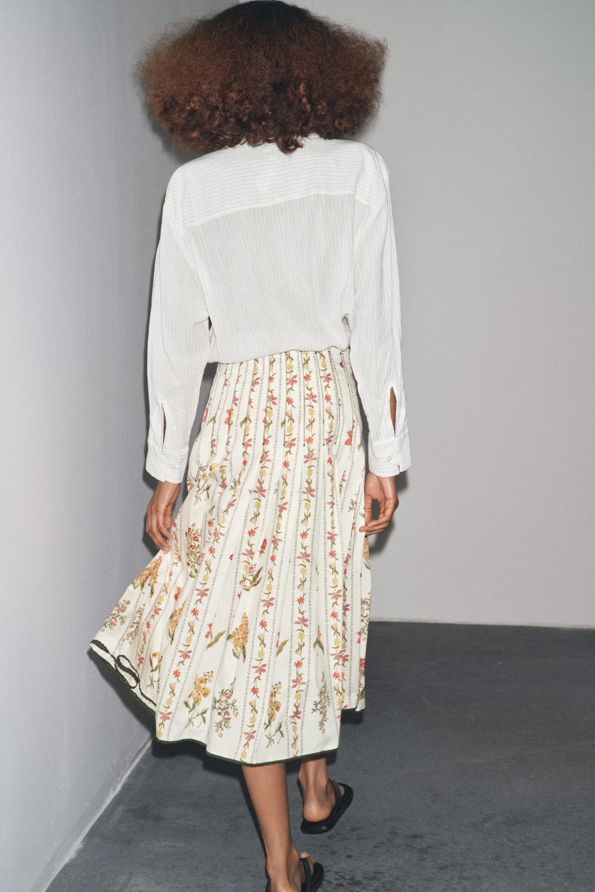 ZW COLLECTION FLORAL PLEATED SKIRT
