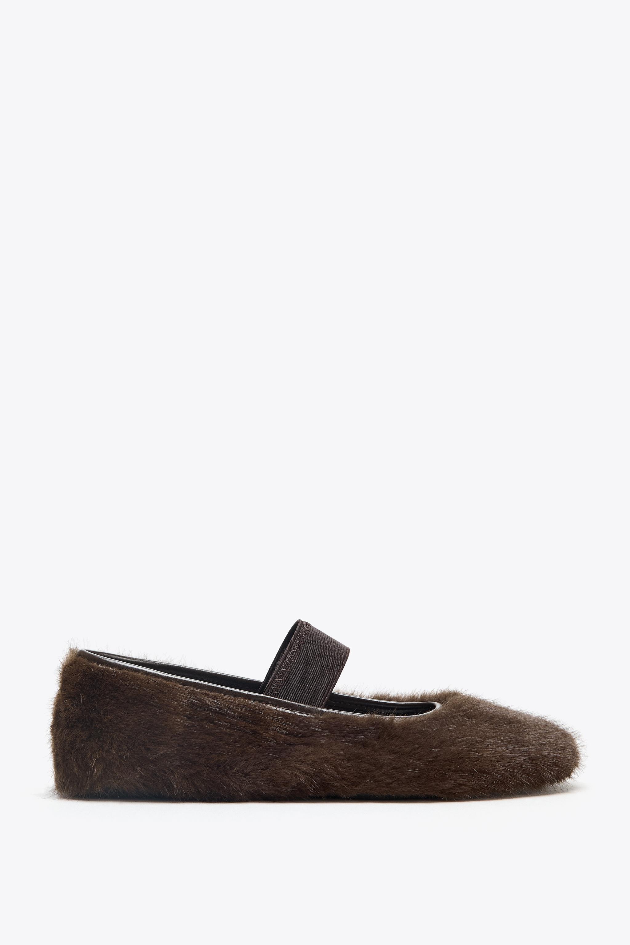 FAUX FUR BALLET FLATS