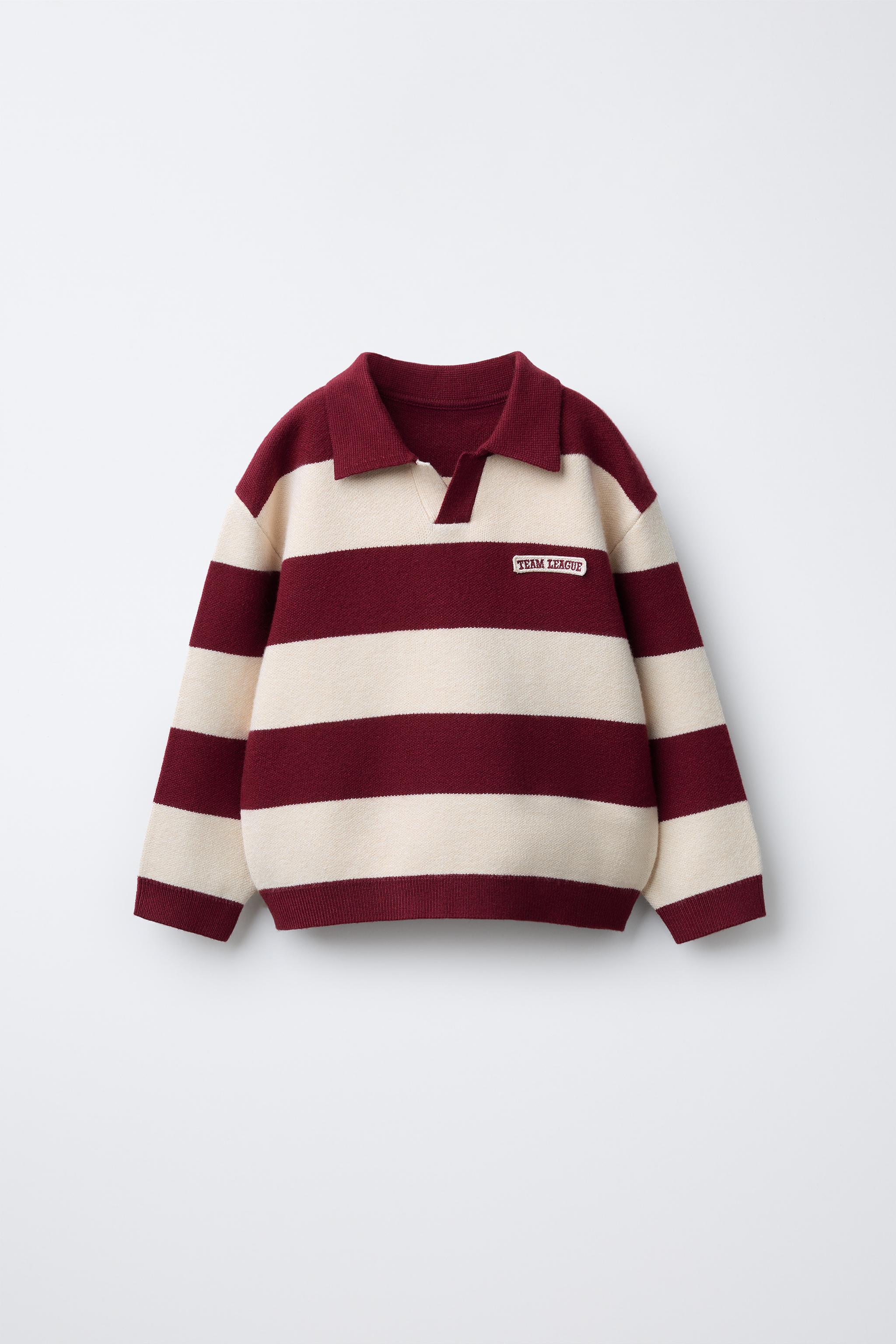STRIPED VARSITY KNIT POLO SHIRT