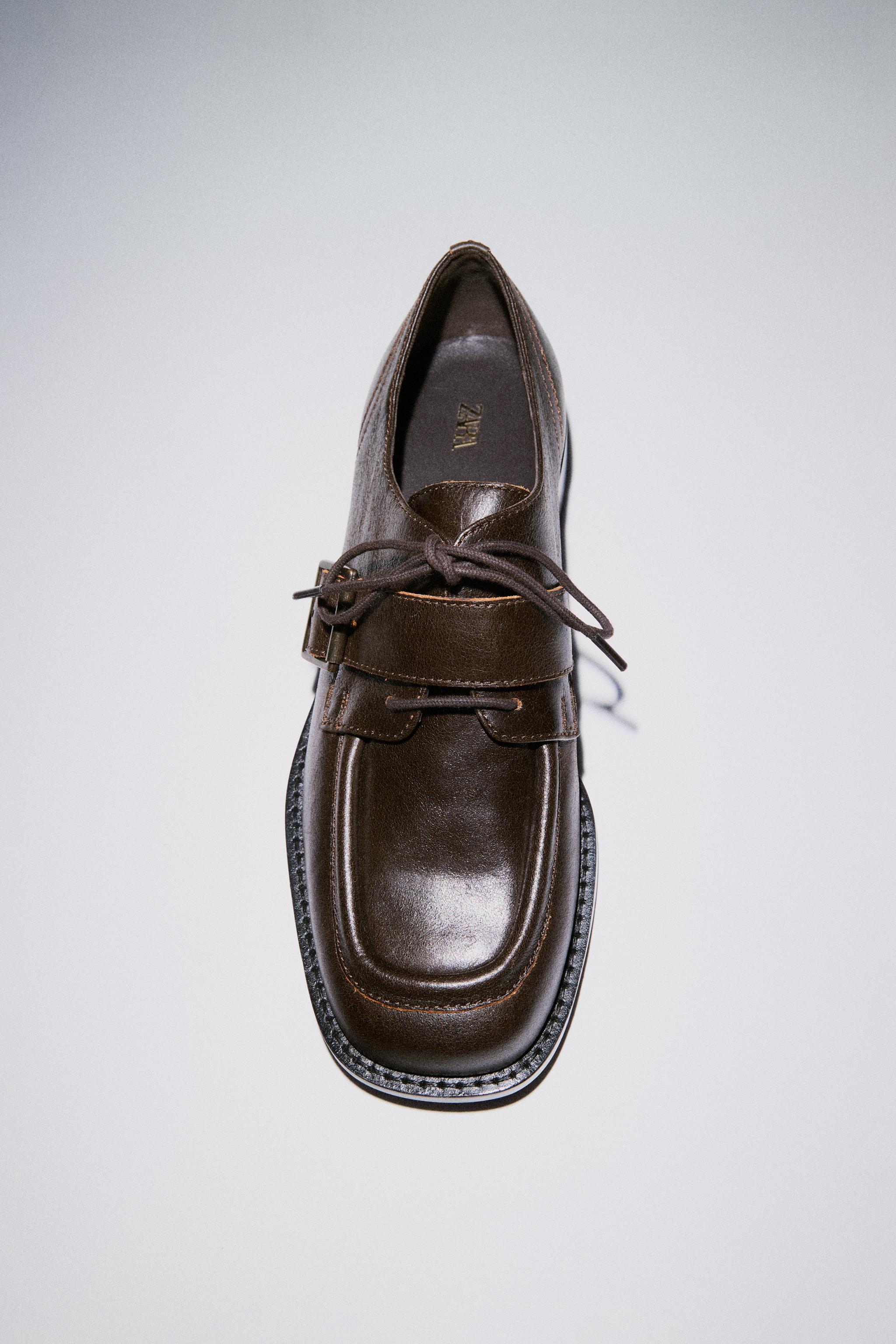 LEATHER BUCKLE LOAFERS