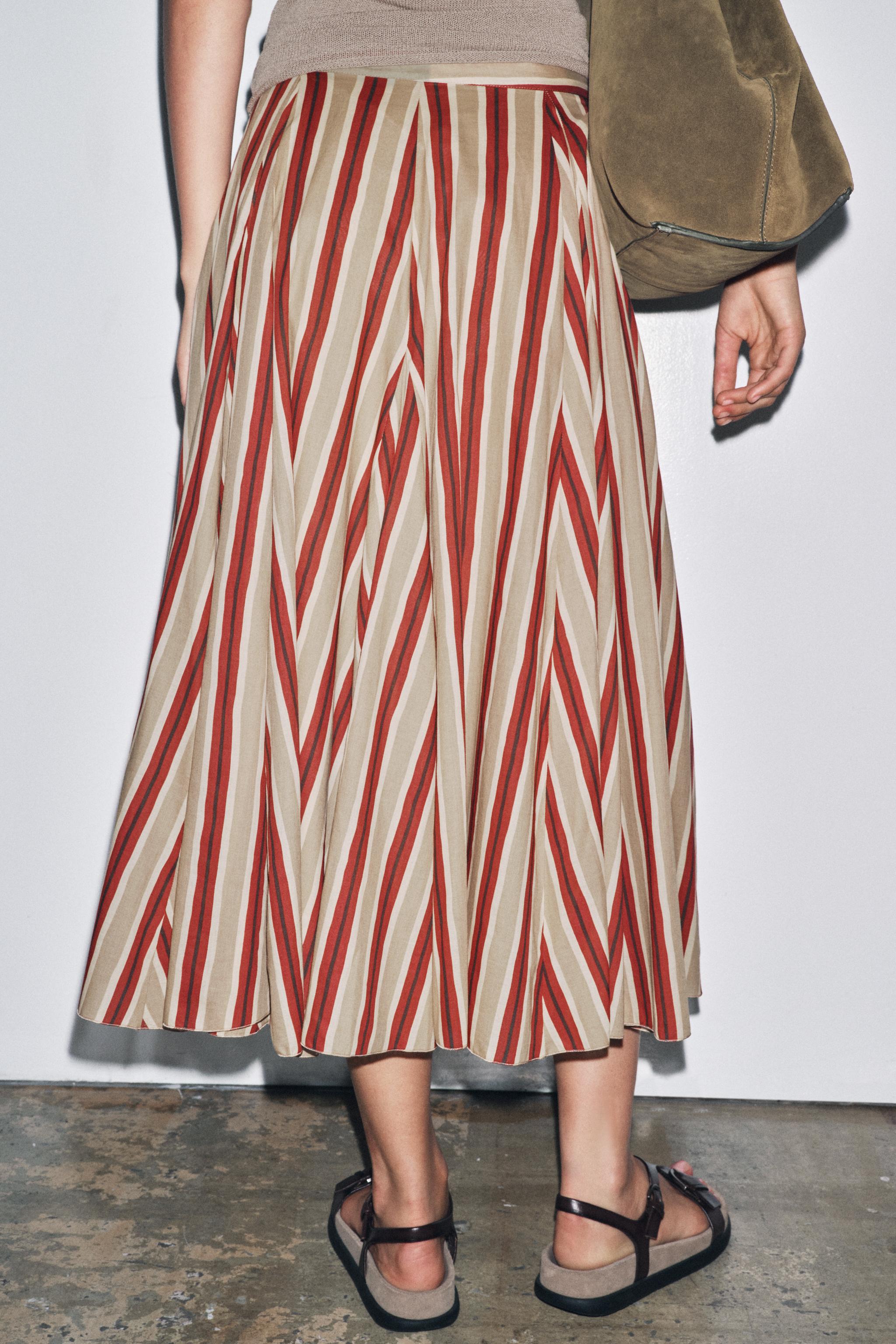 ZW COLLECTION STRIPED MIDI SKIRT