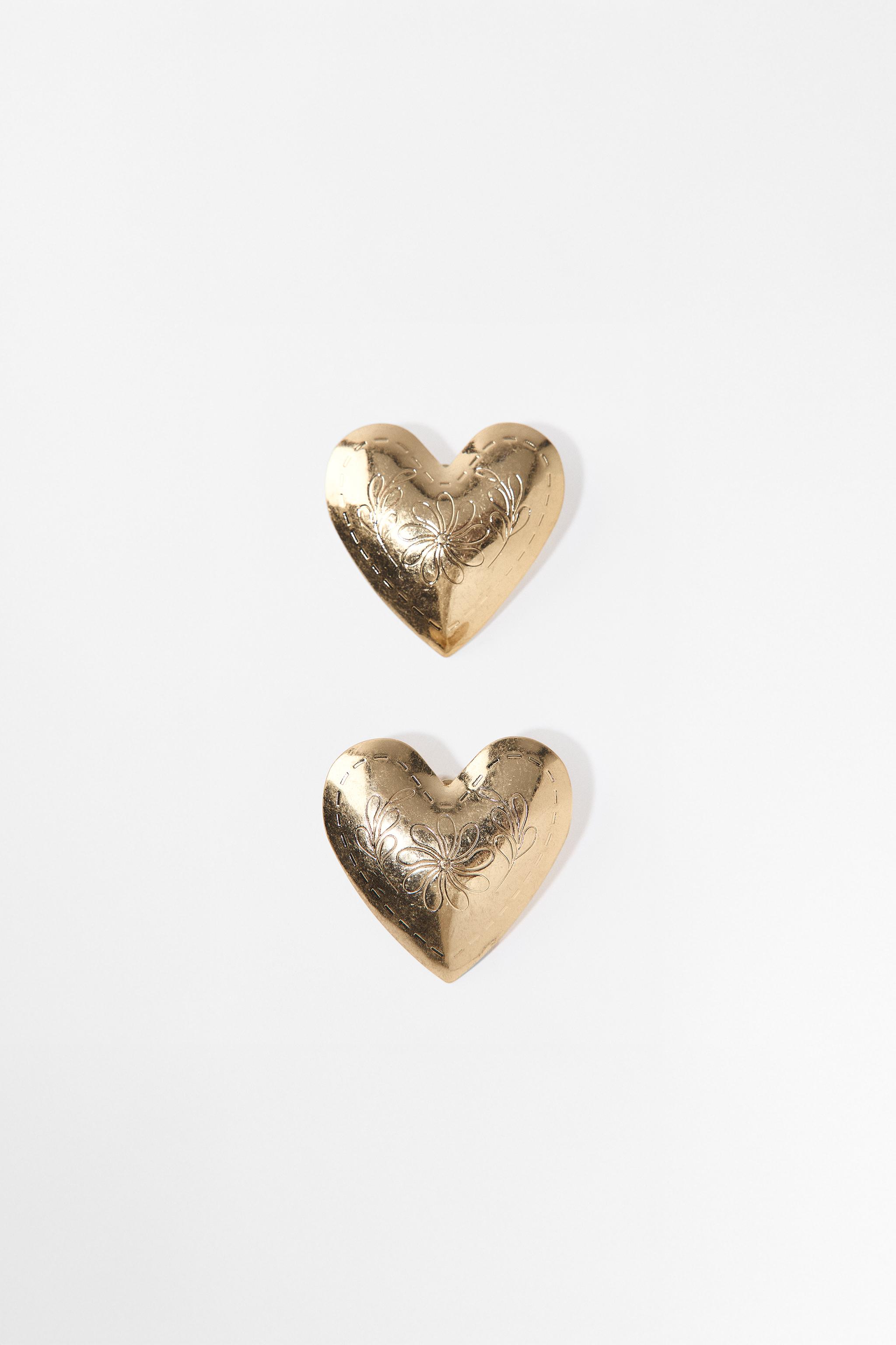 TEXTURED HEART EARRINGS
