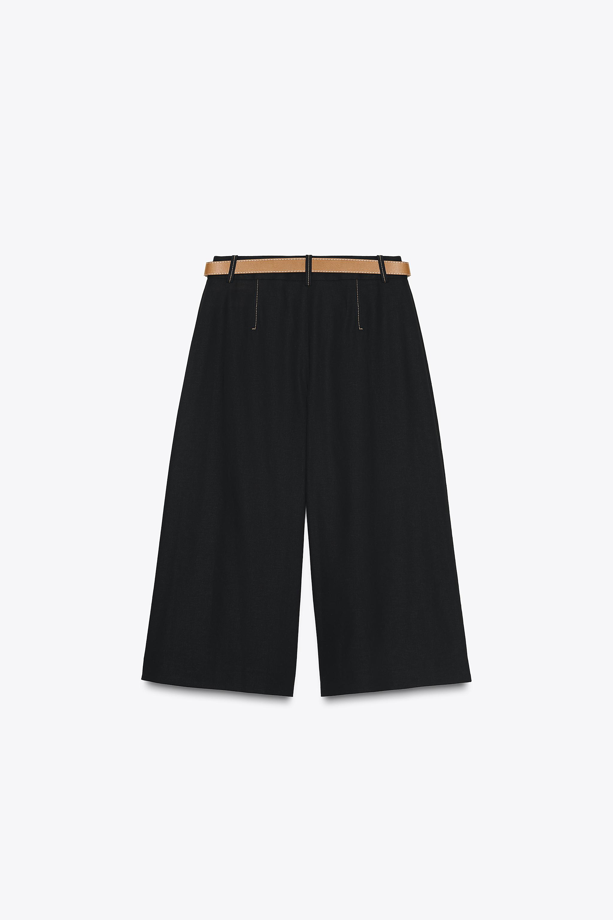 BELTED LONG PLEATED SHORTS