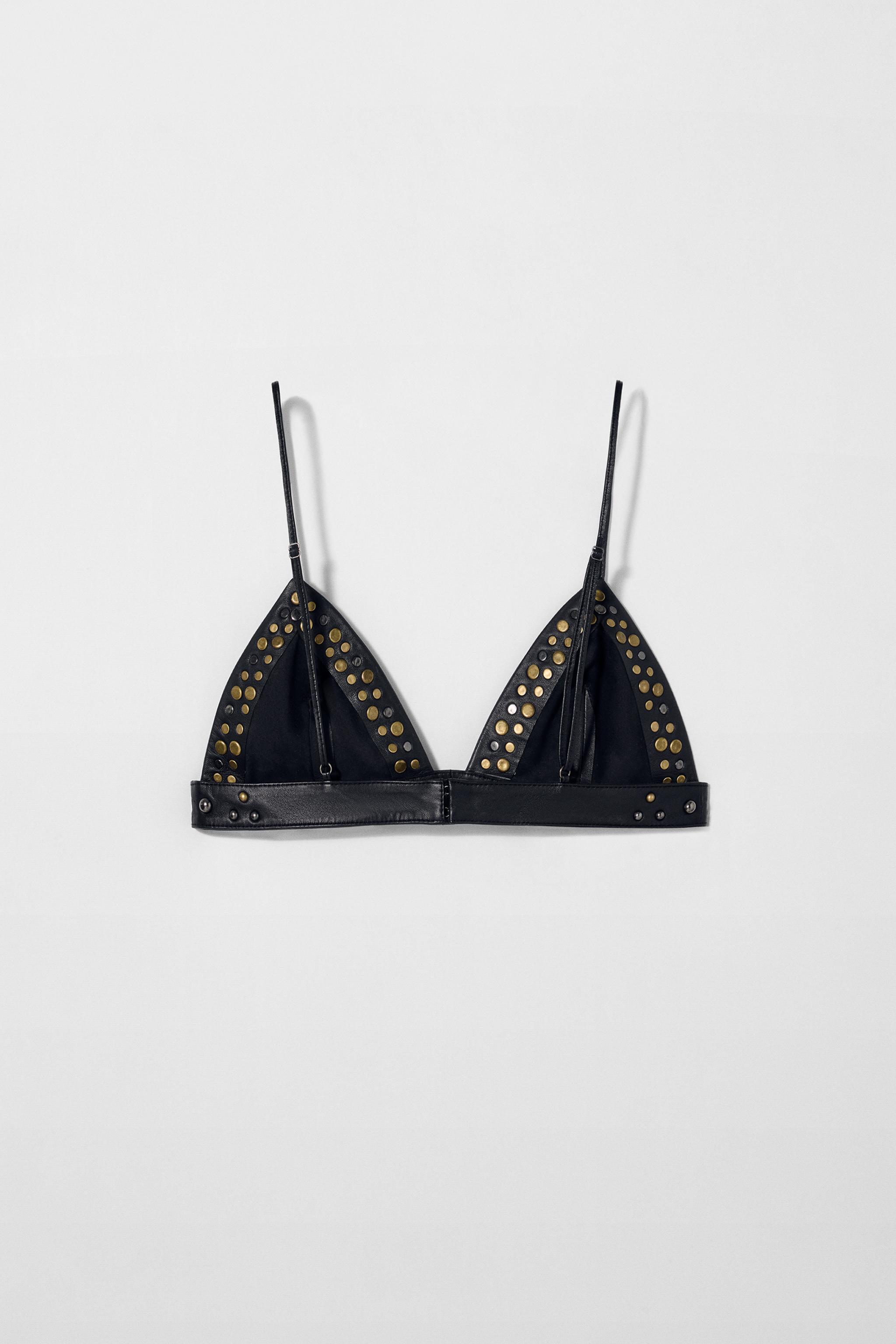 LEATHER STUDDED BRA KATE MOSS X ZARA