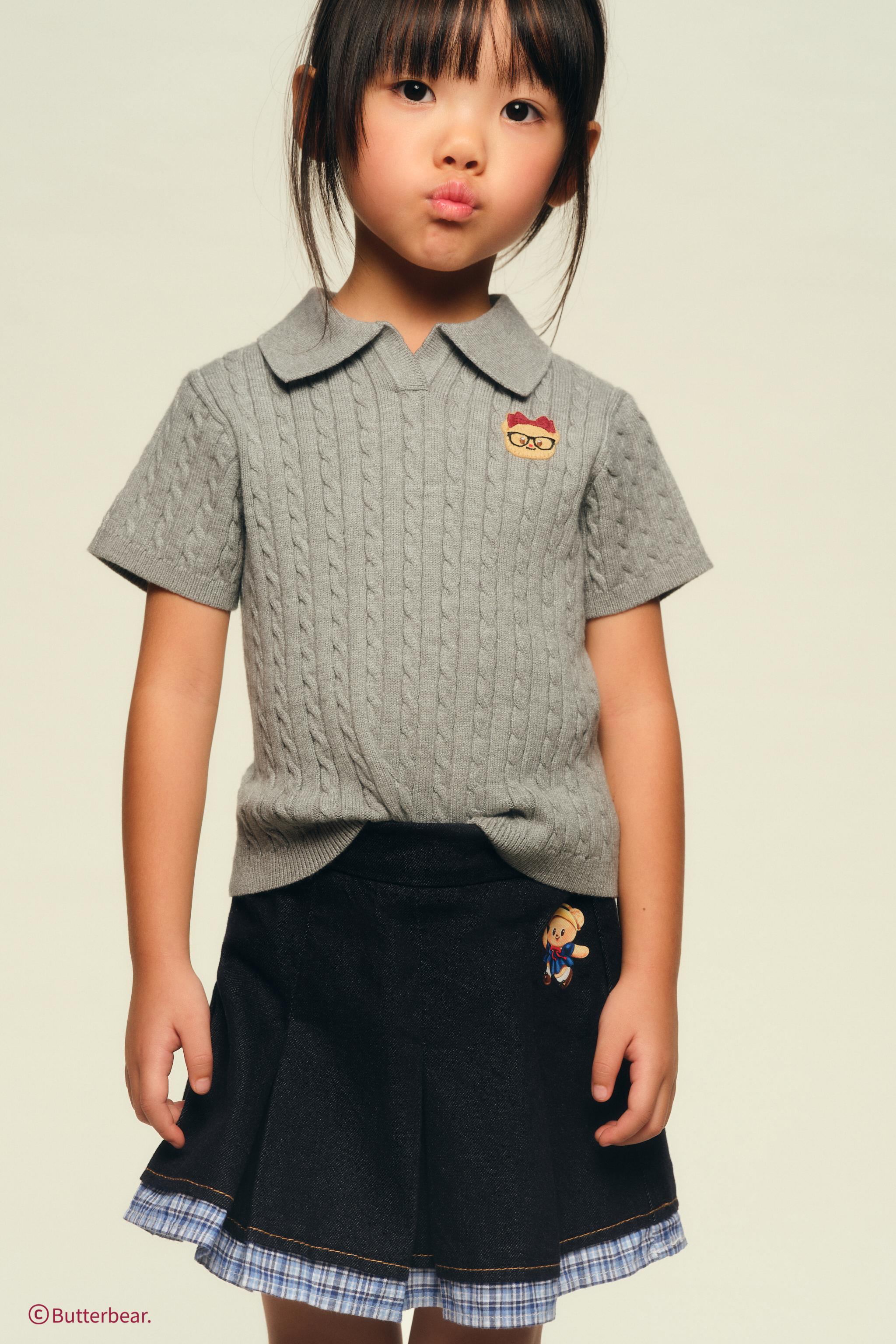 BUTTERBEAR © CABLE KNIT POLO SHIRT