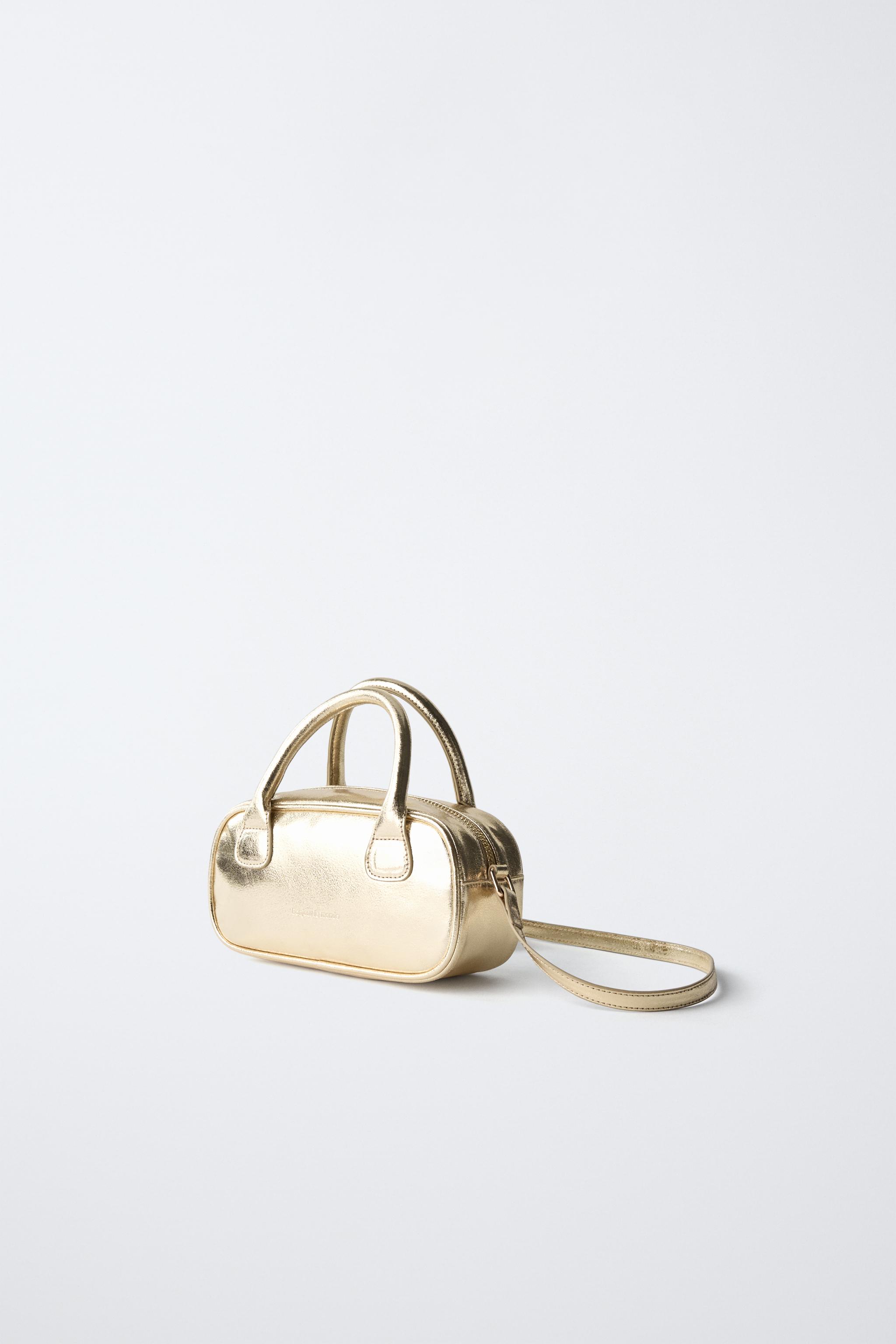 METALLIC MINI BOWLING CROSSBODY BAG