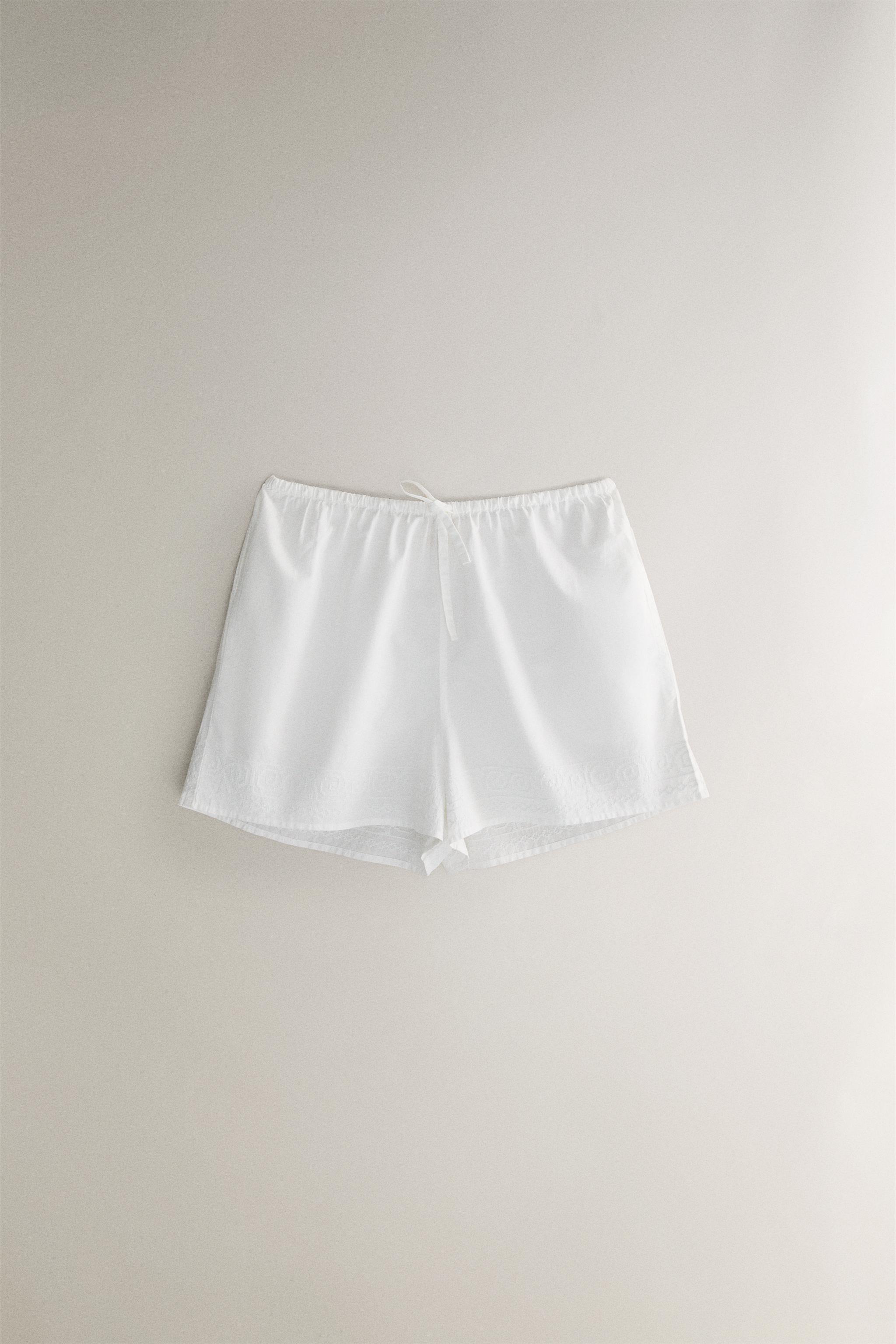 EMBROIDERED COTTON SHORTS