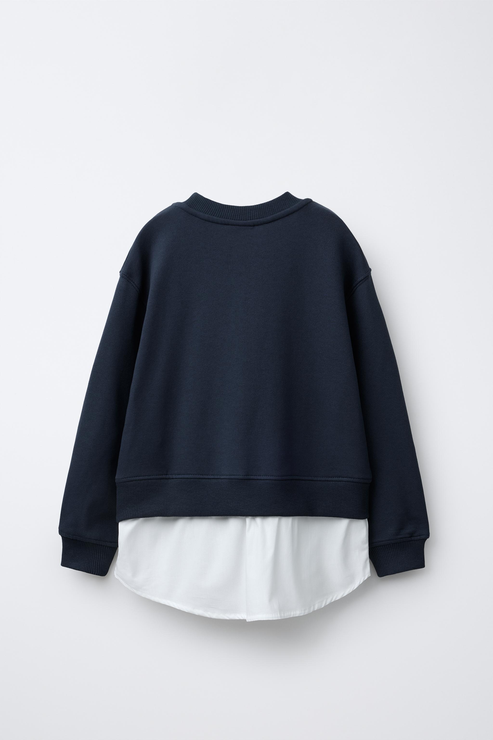 EMBROIDERED TEXT MIXED SWEATSHIRT