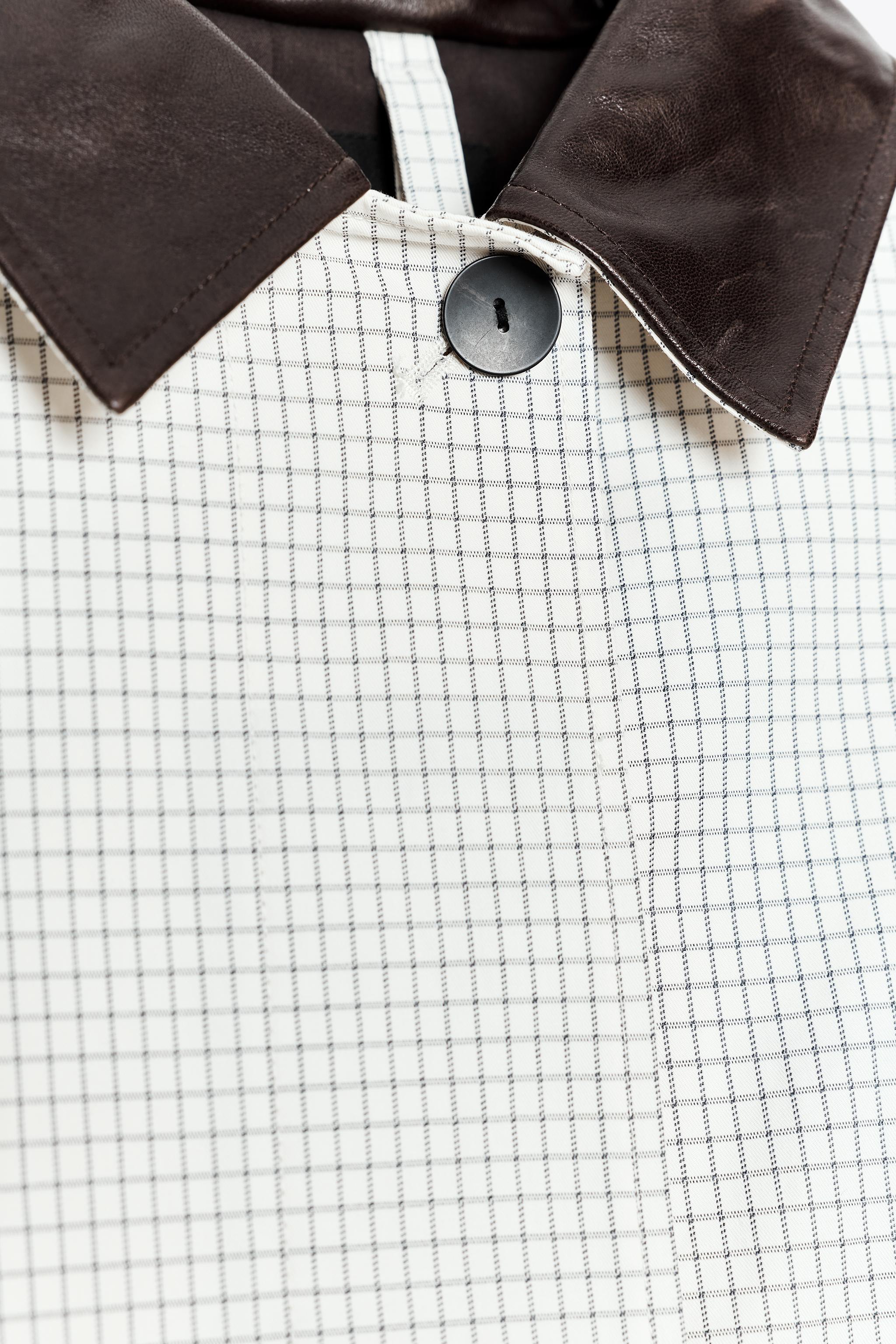 LEATHER COLLAR SHORT TRENCH COAT ZW COLLECTION