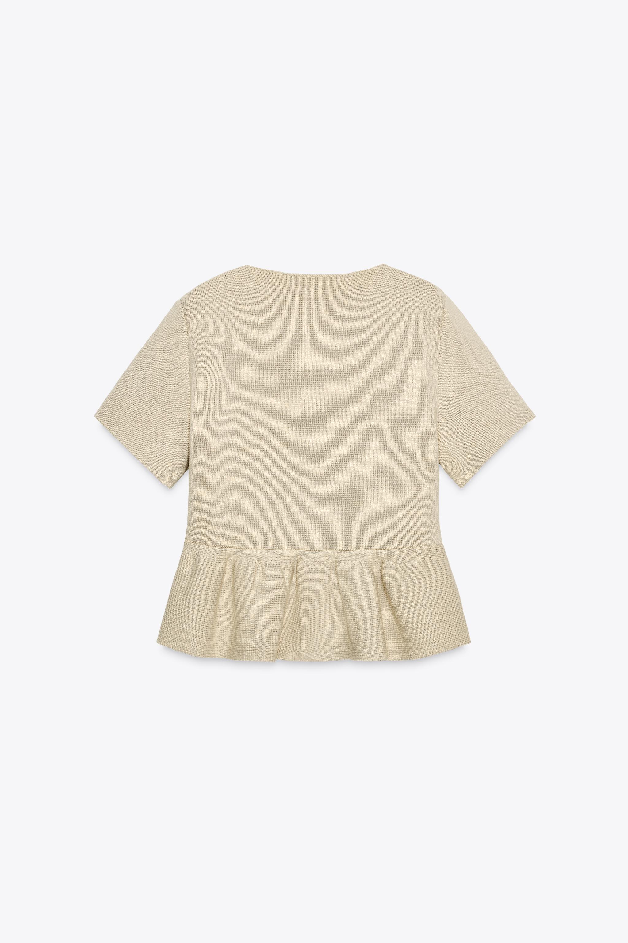 PEPLUM SHORT SLEEVE CARDIGAN
