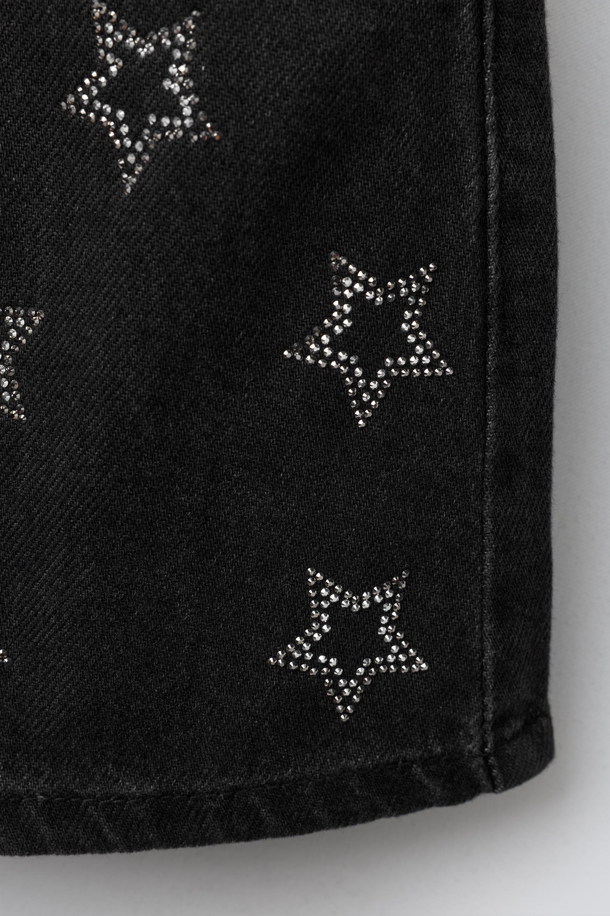 GLITTER STAR DENIM SKIRT