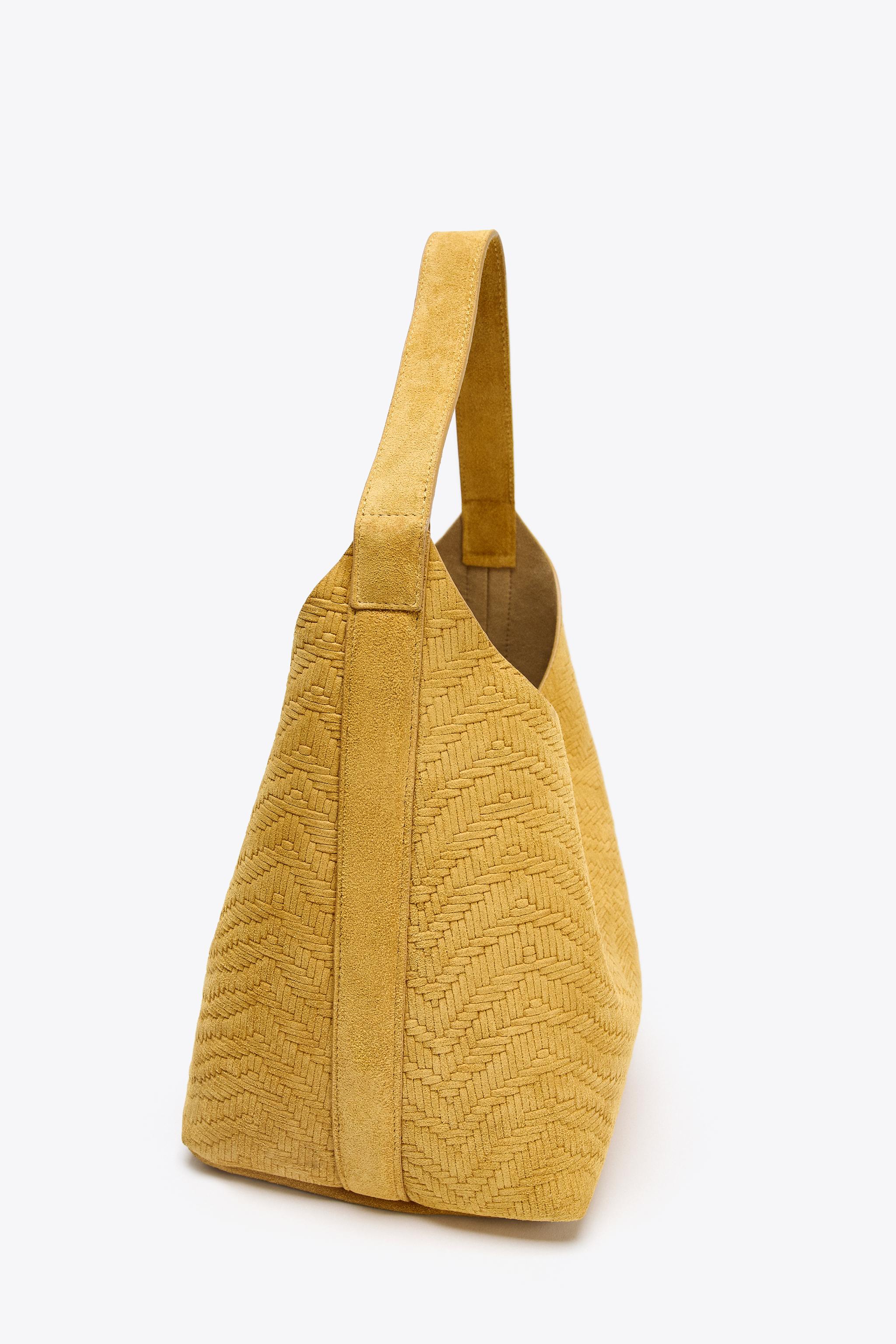 SPLIT LEATHER BRAIDED BAG