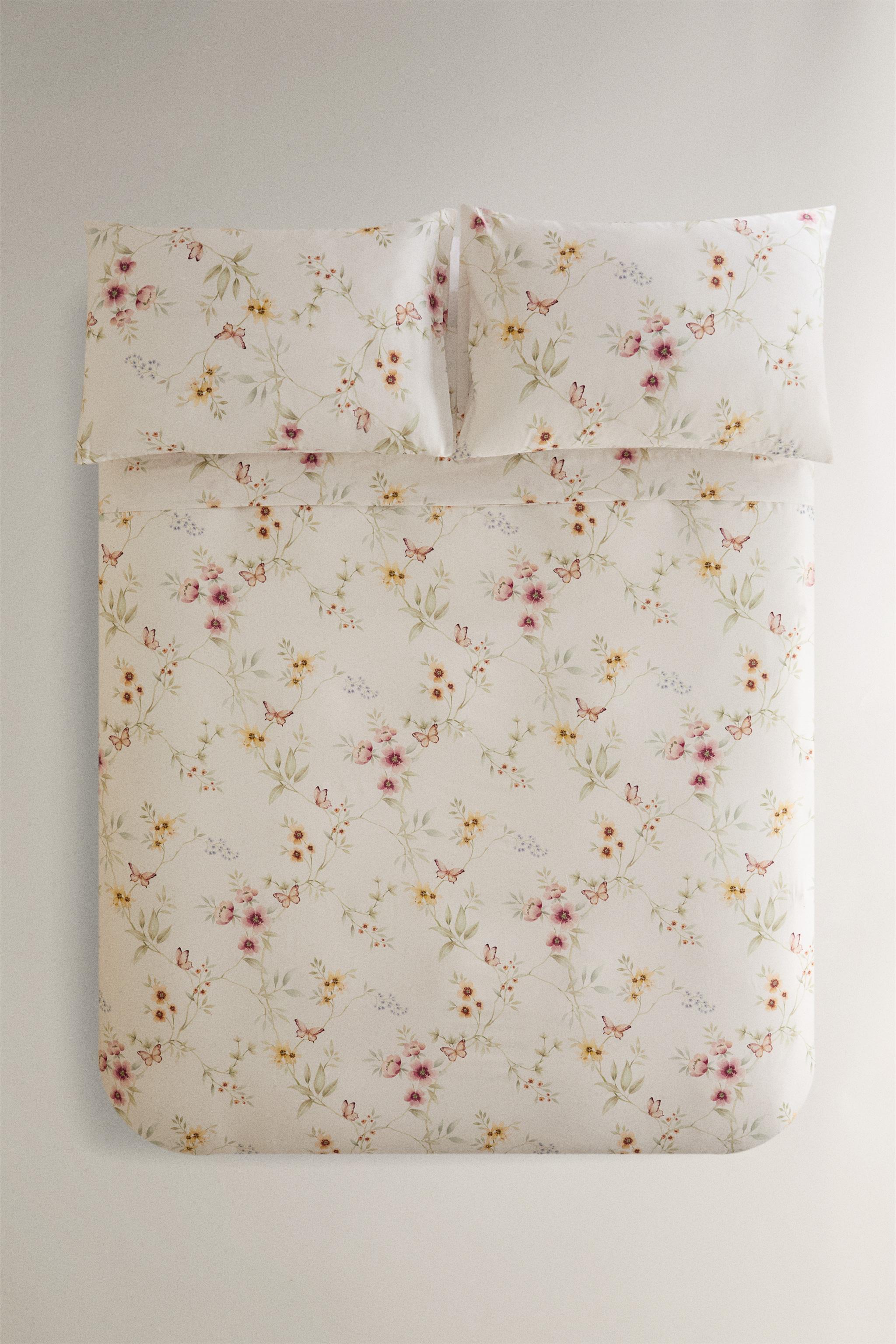 FLORAL PRINT SATEEN DUVET COVER