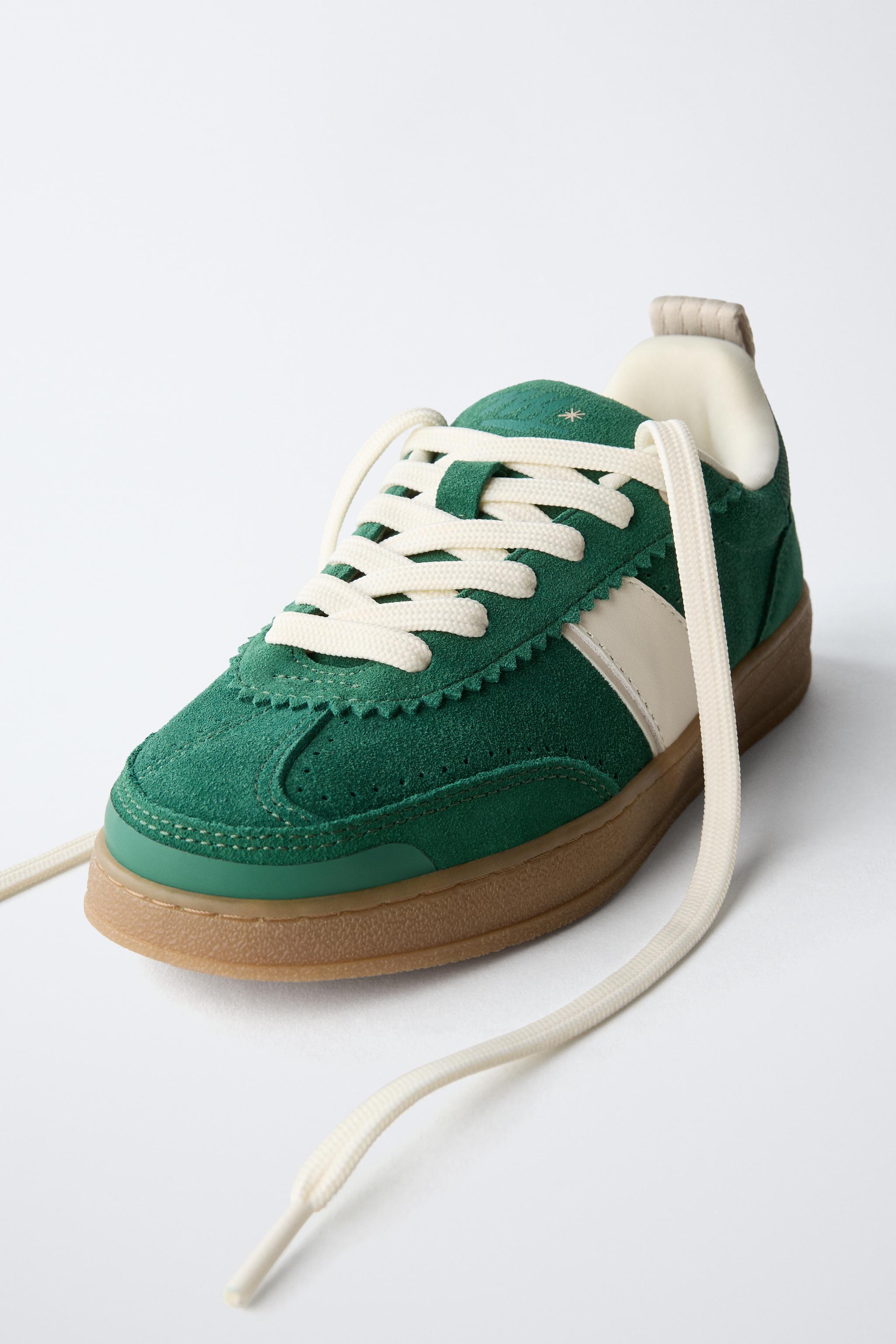 LEATHER DETAIL SNEAKERS