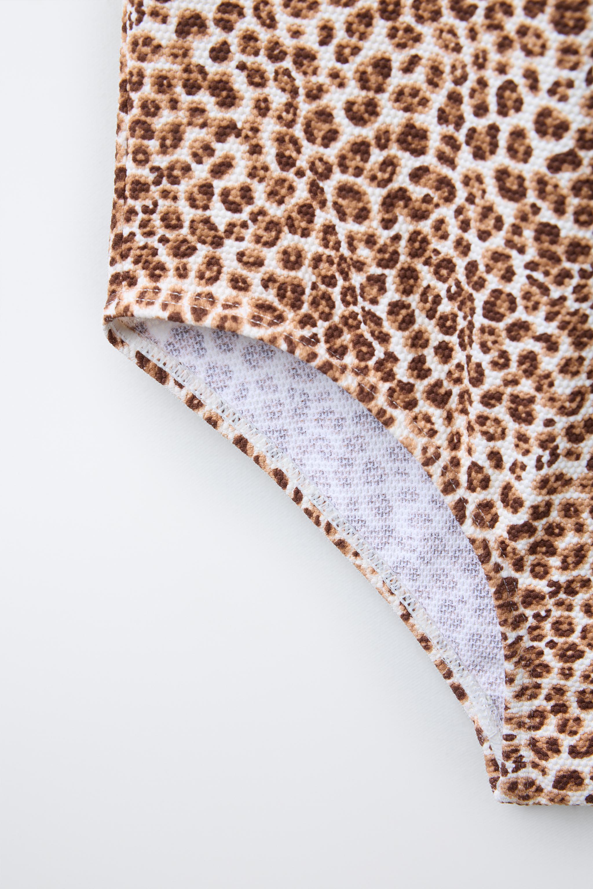 6-14 YEARS/ ANIMAL PRINT CUT-OUT SWIMSUIT