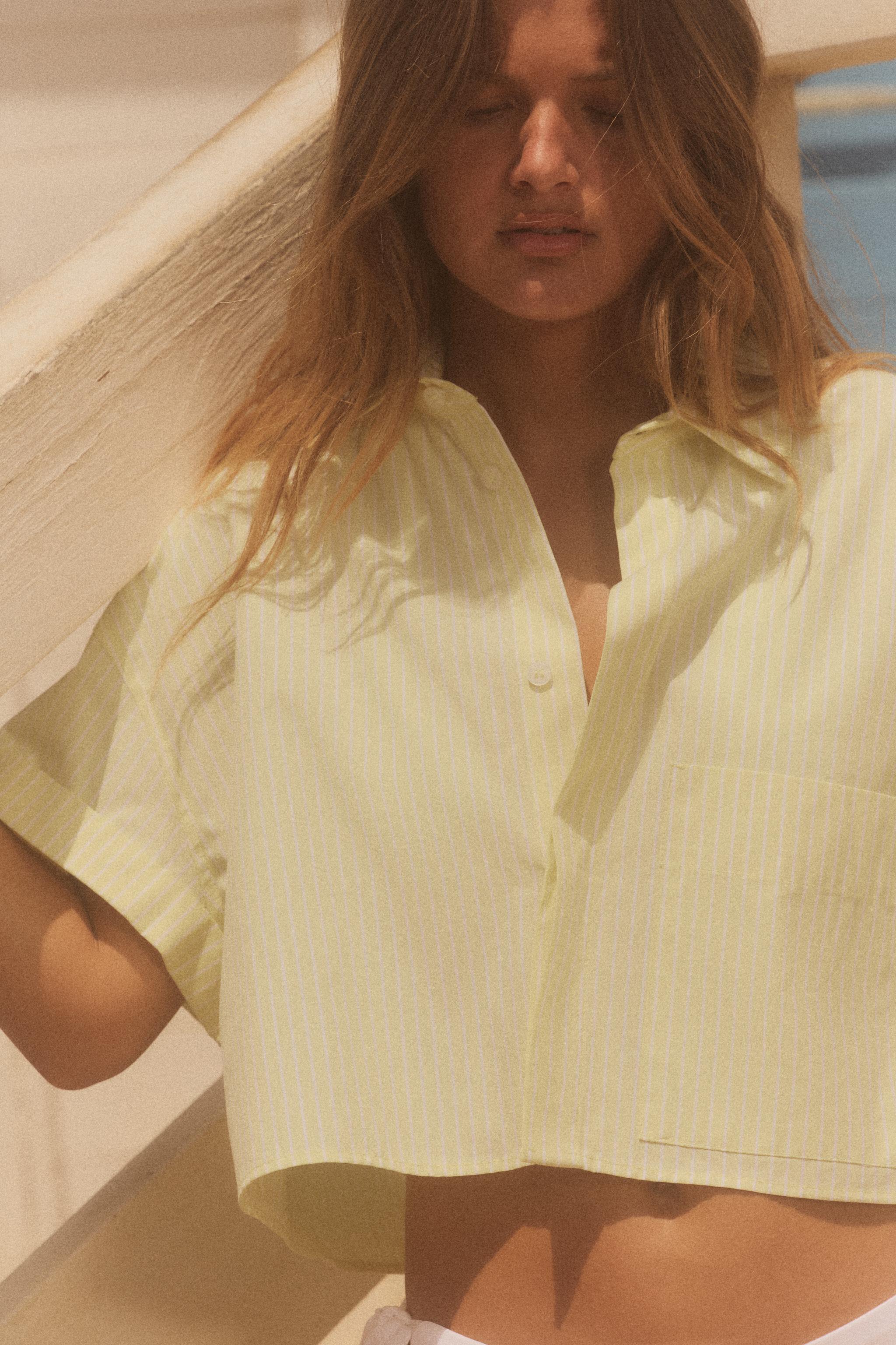 POPLIN CROP SHIRT