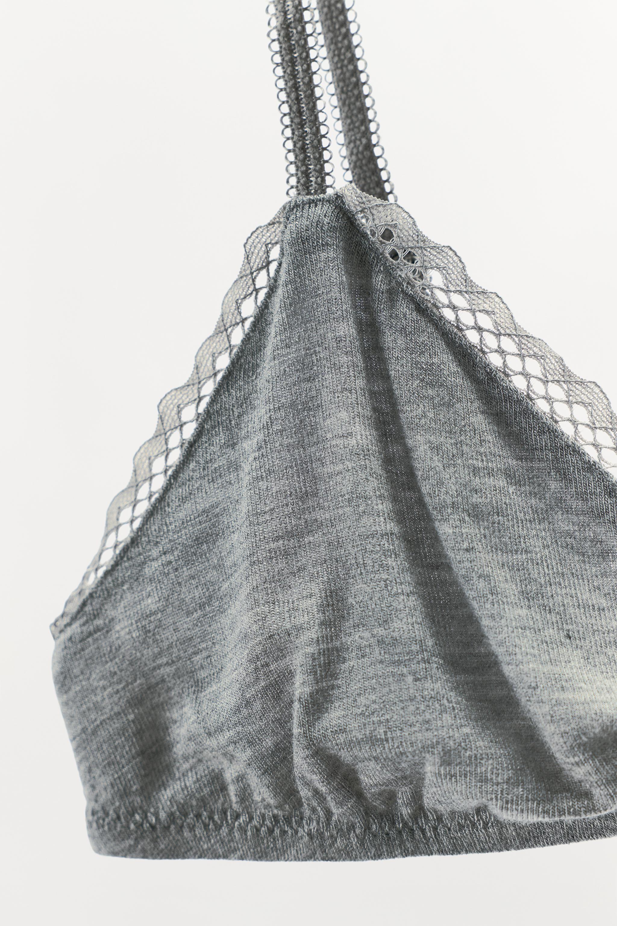 POINTELLE FLORAL TRIANGLE BRALETTE