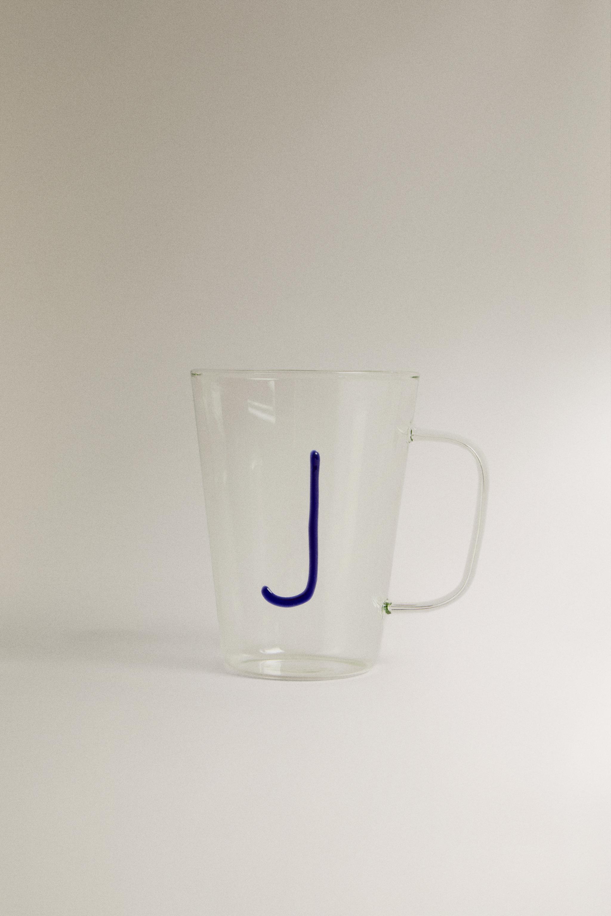 BOROSILICATE MUG WITH INITIAL J