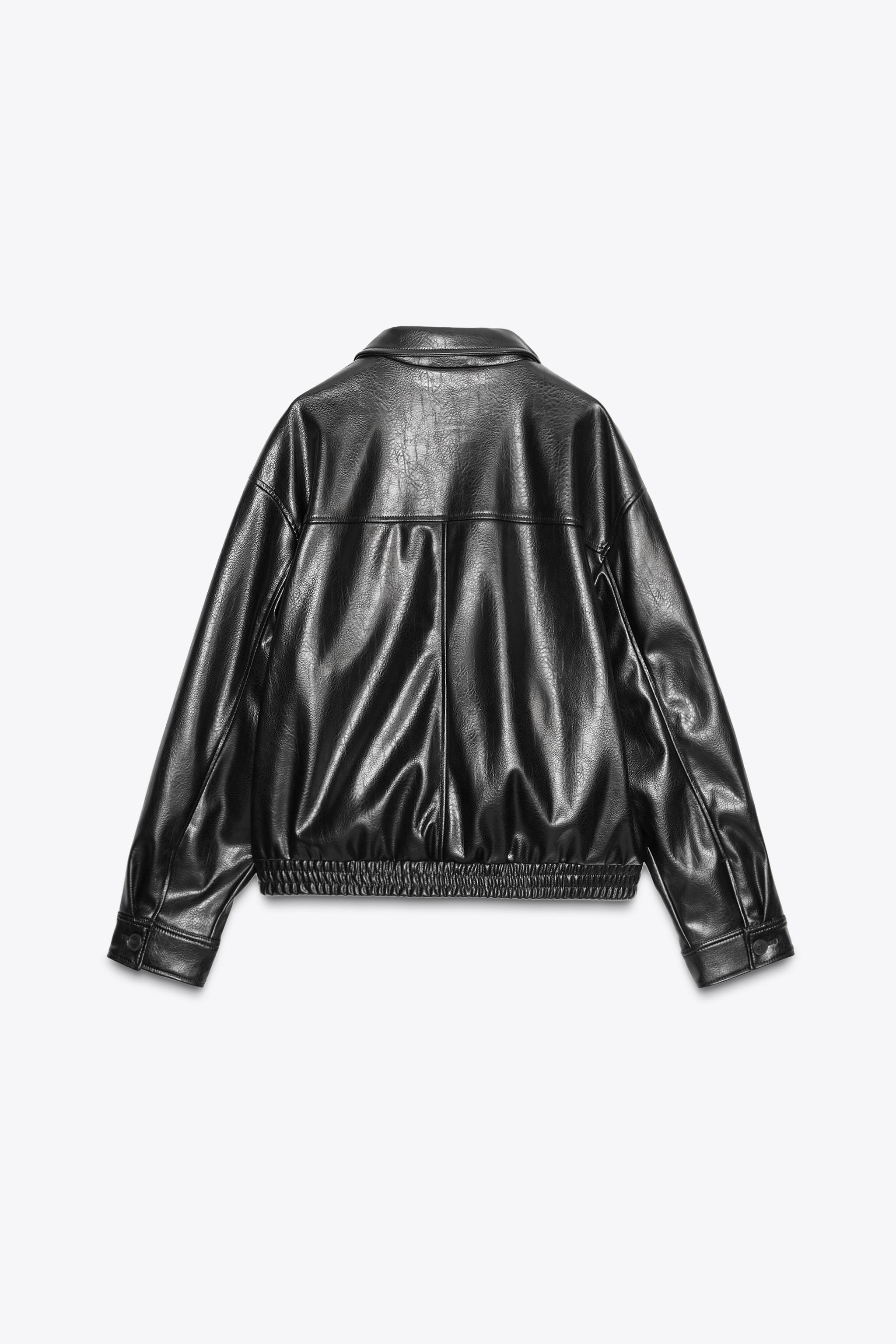 FAUX LEATHER BOMBER JACKET