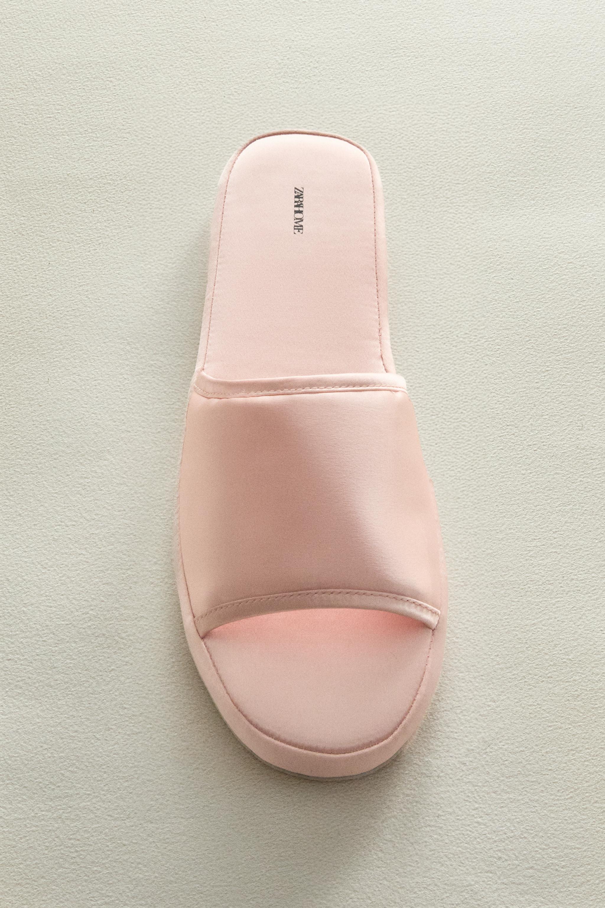 SATEEN FLATFORM SLIDER SLIPPERS