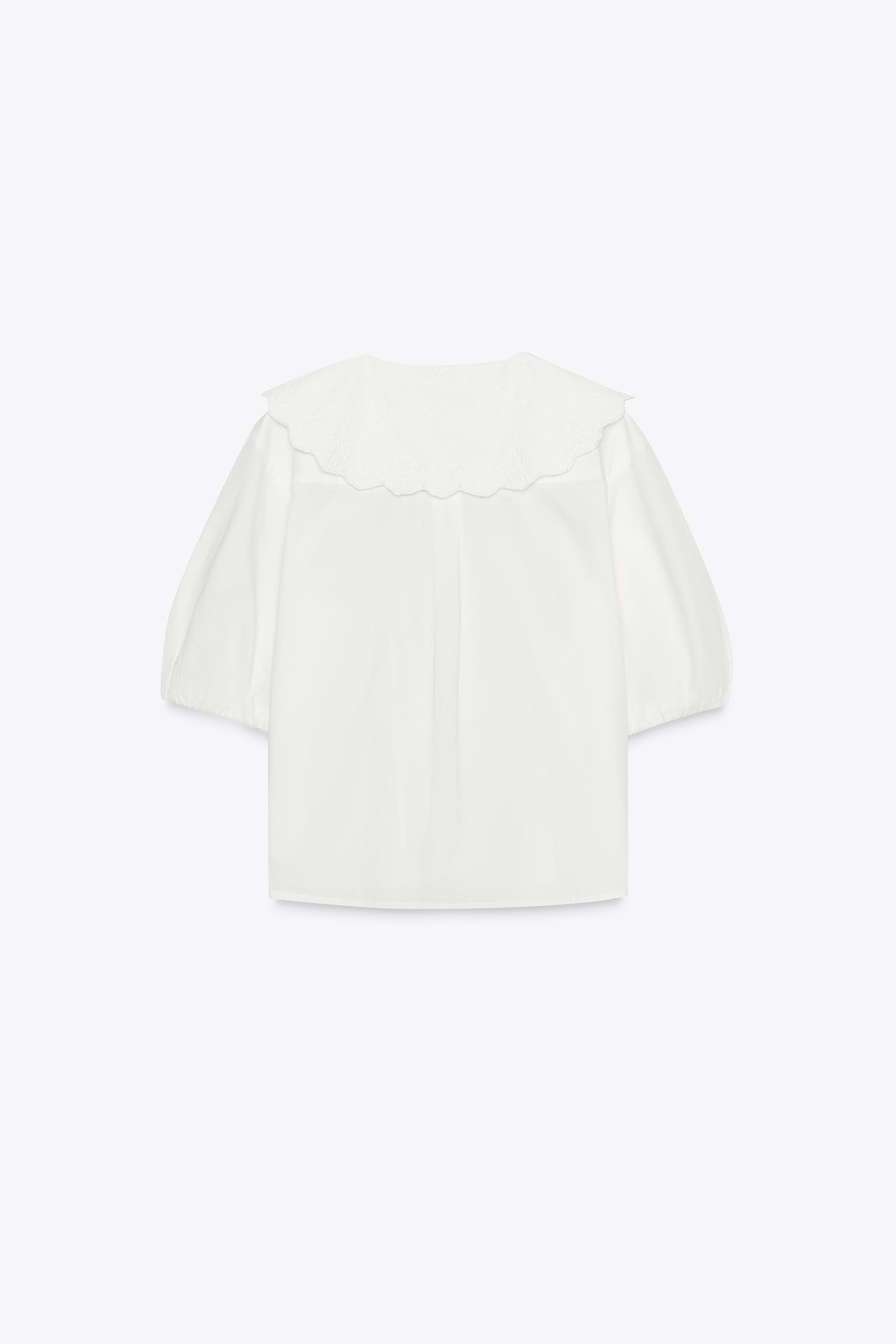 EMBROIDERED PETER PAN COLLAR SHIRT