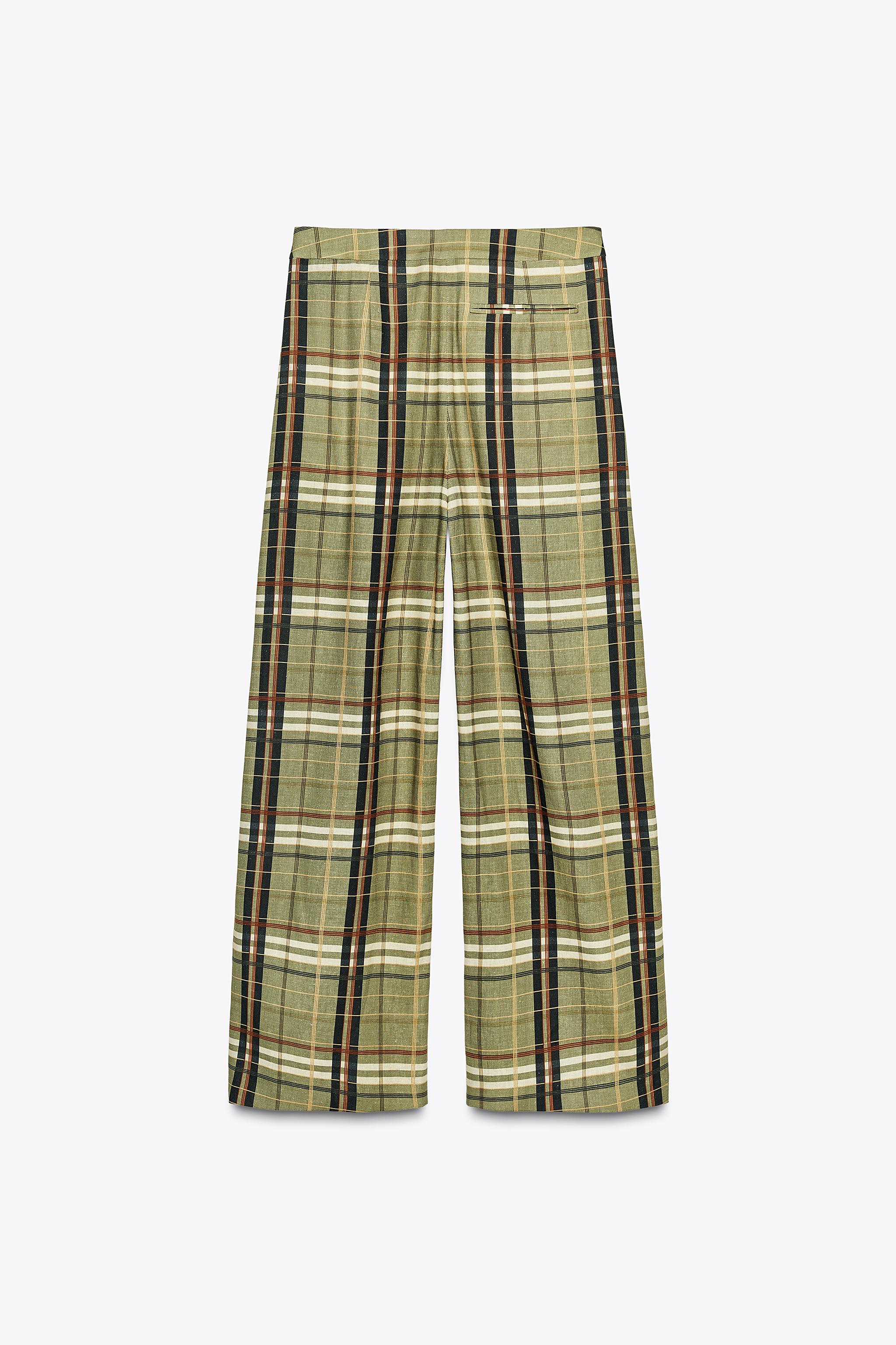ZW COLLECTION LINEN CHECKERED PANTS