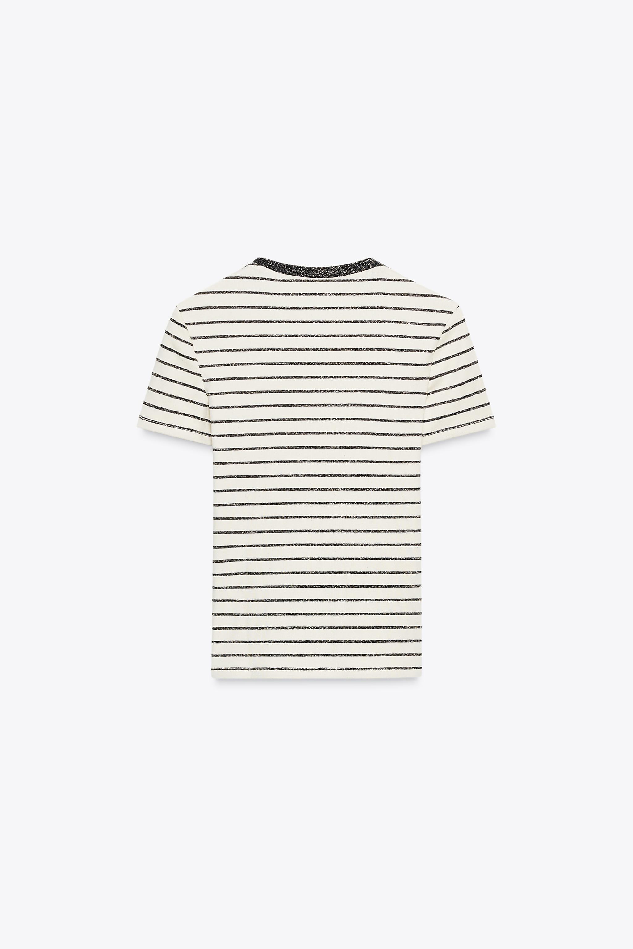 METALLIC THREAD KNIT T-SHIRT