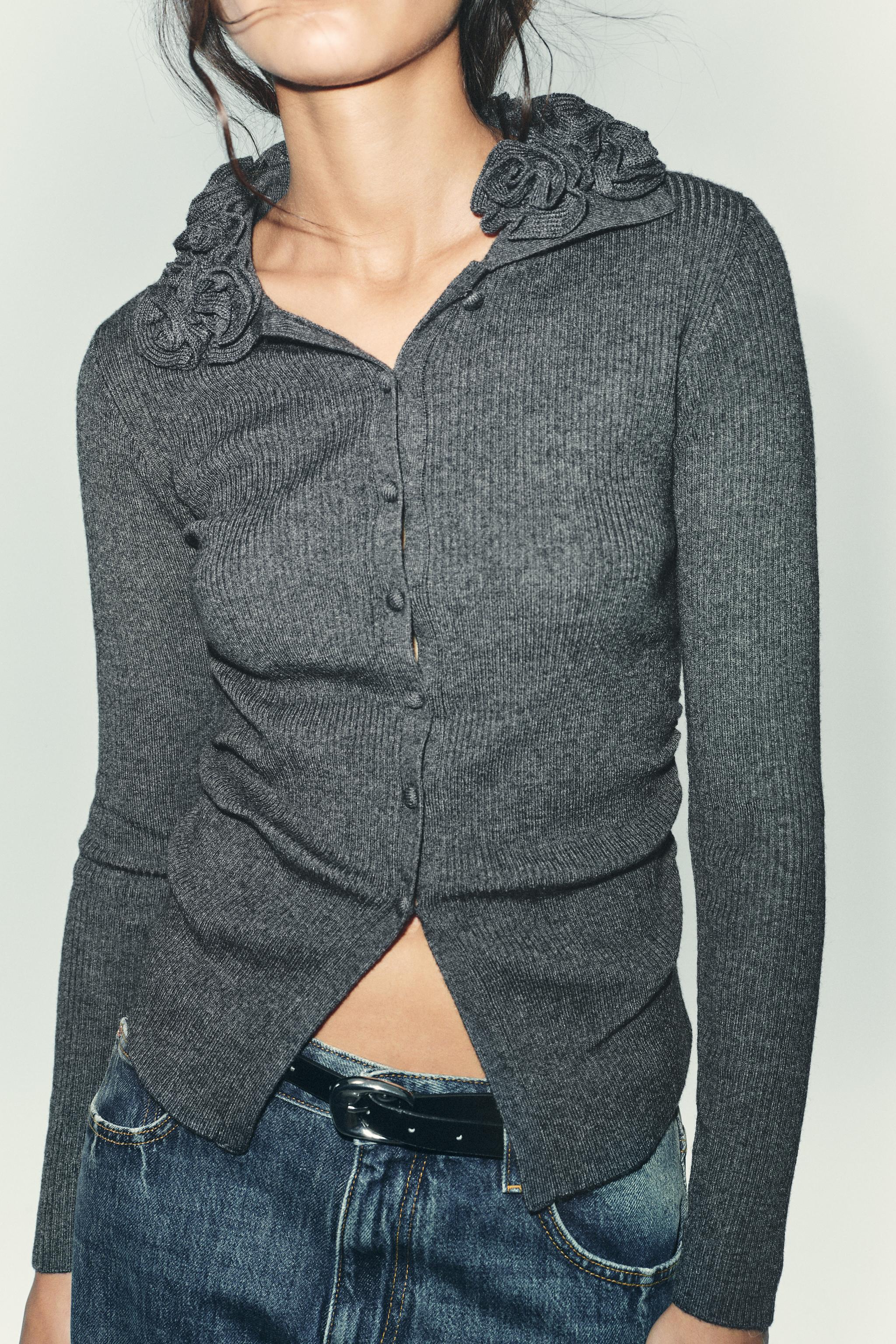 FLORAL WOOL BLEND CARDIGAN