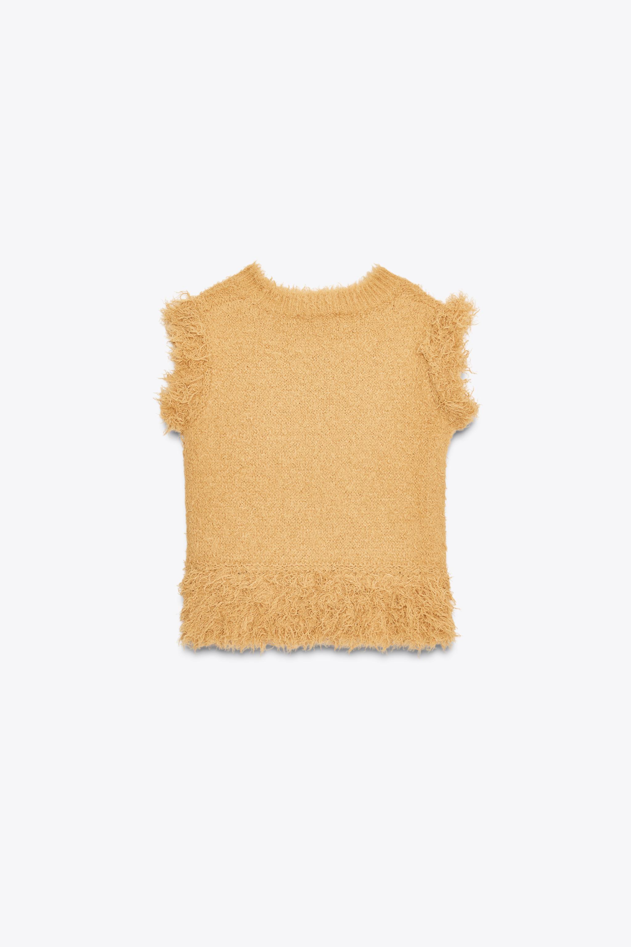FAUX FUR KNIT TOP