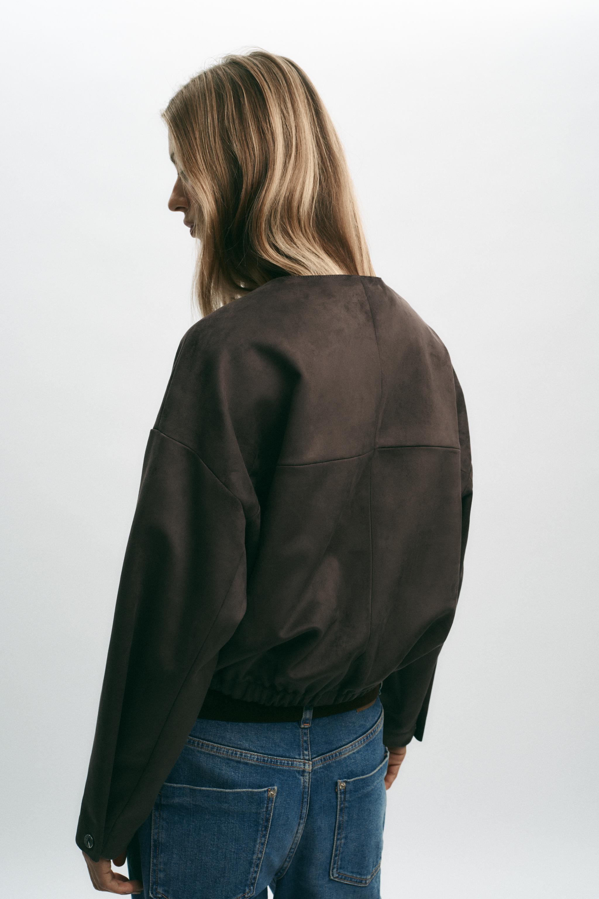 FAUX SUEDE BOMBER JACKET