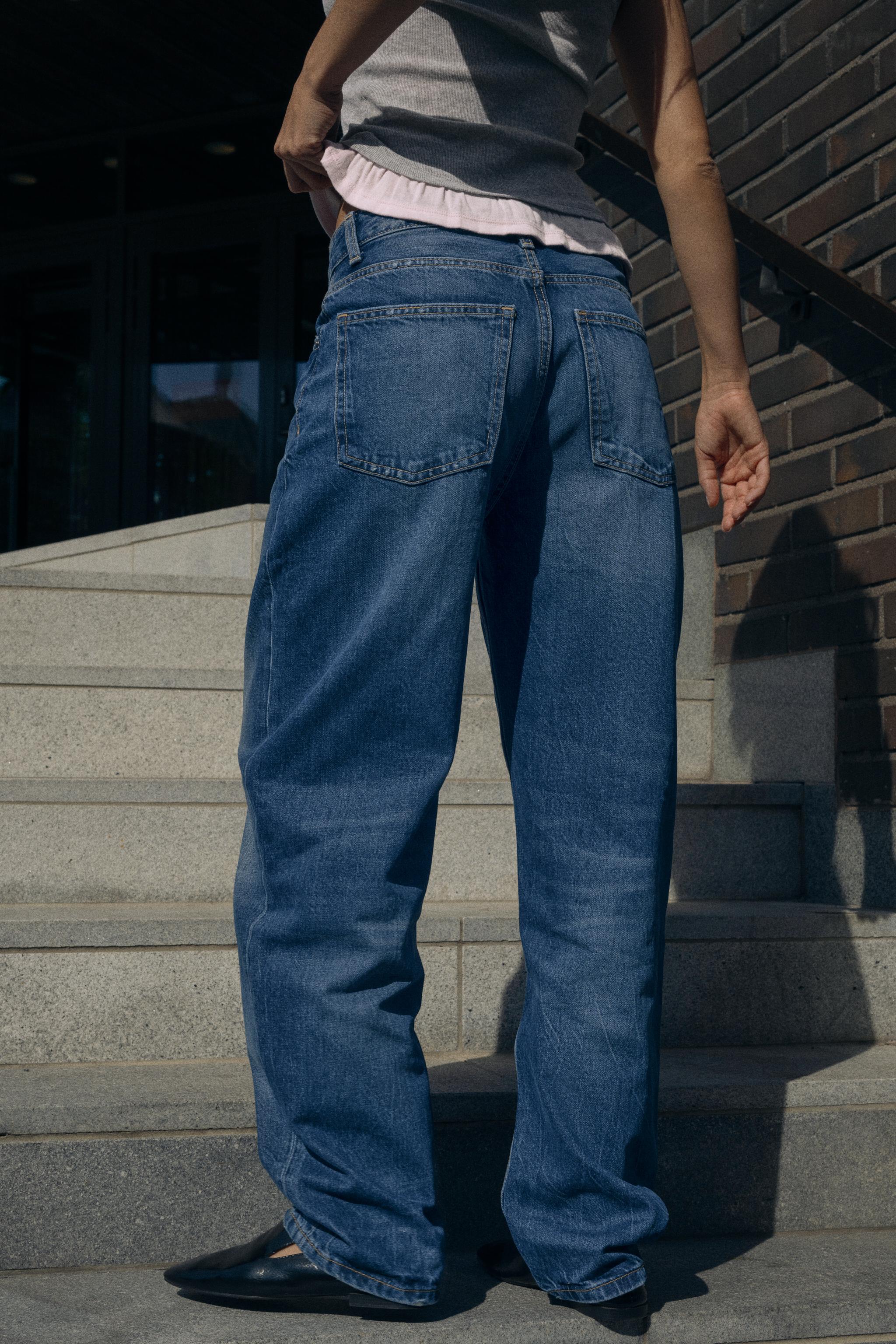 HIGH-WAIST BARREL TRF JEANS
