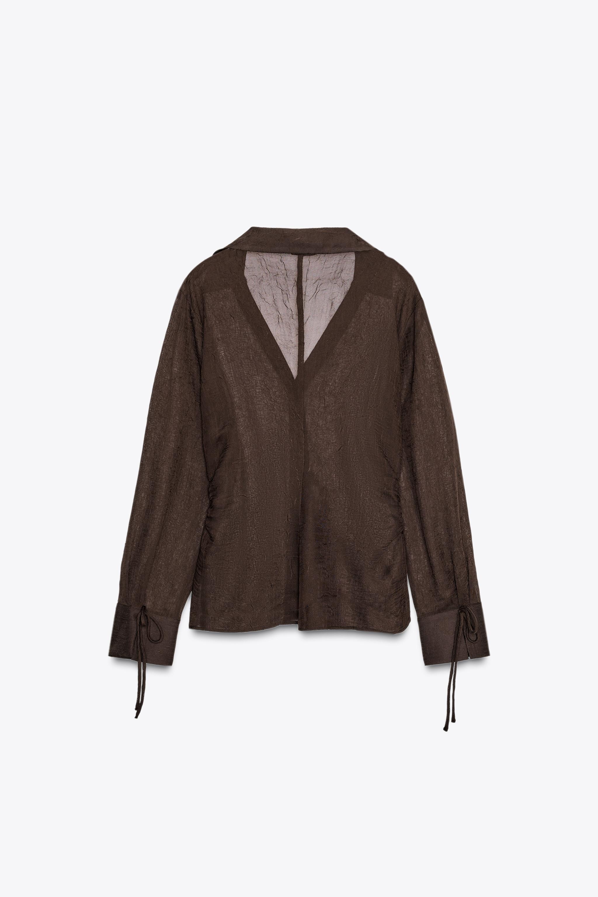 SEMI-SHEER SHIRT WITH TIES