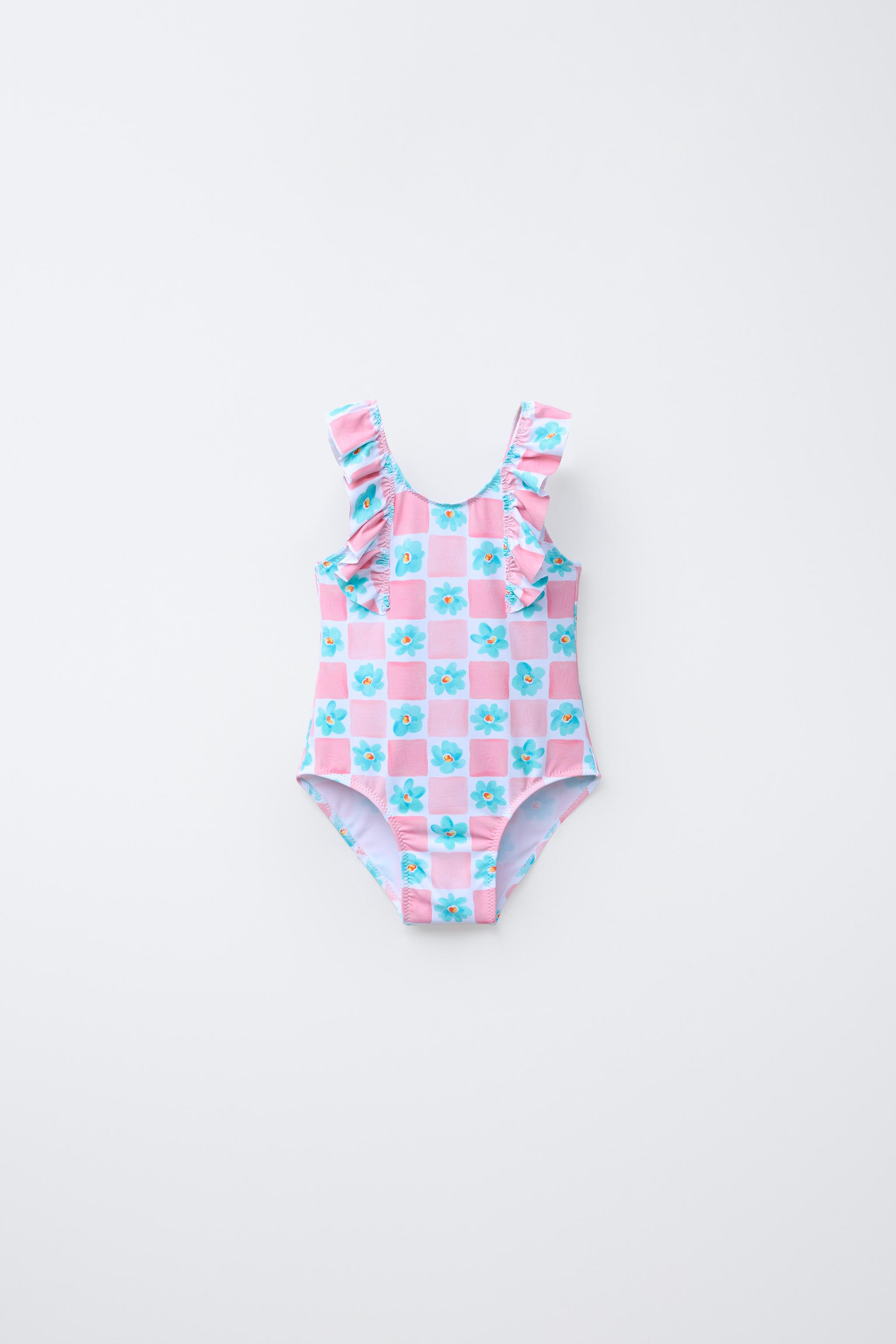 1-6 YEARS/ FLORAL SWIMSUIT