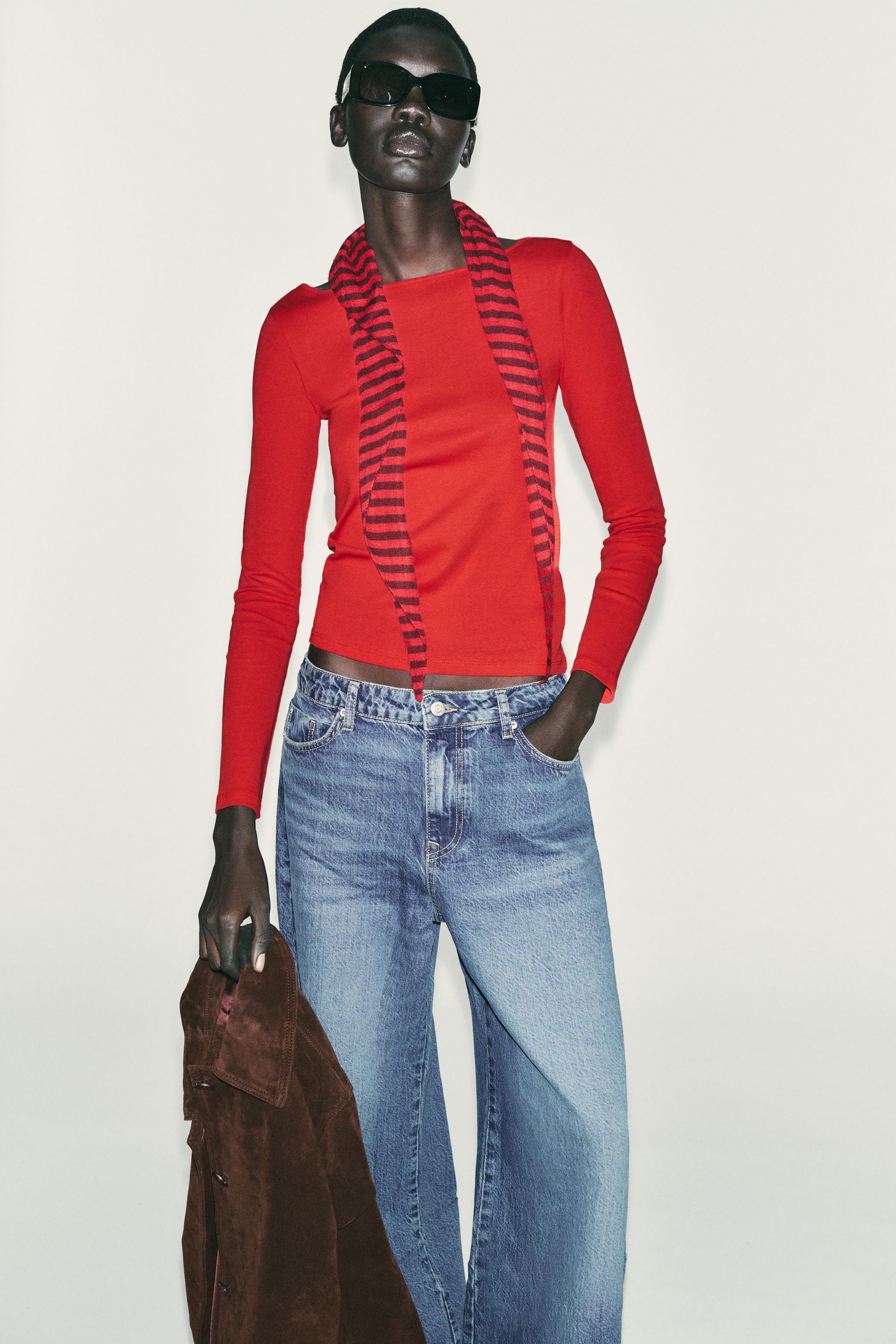 COTTON BOAT NECK T-SHIRT