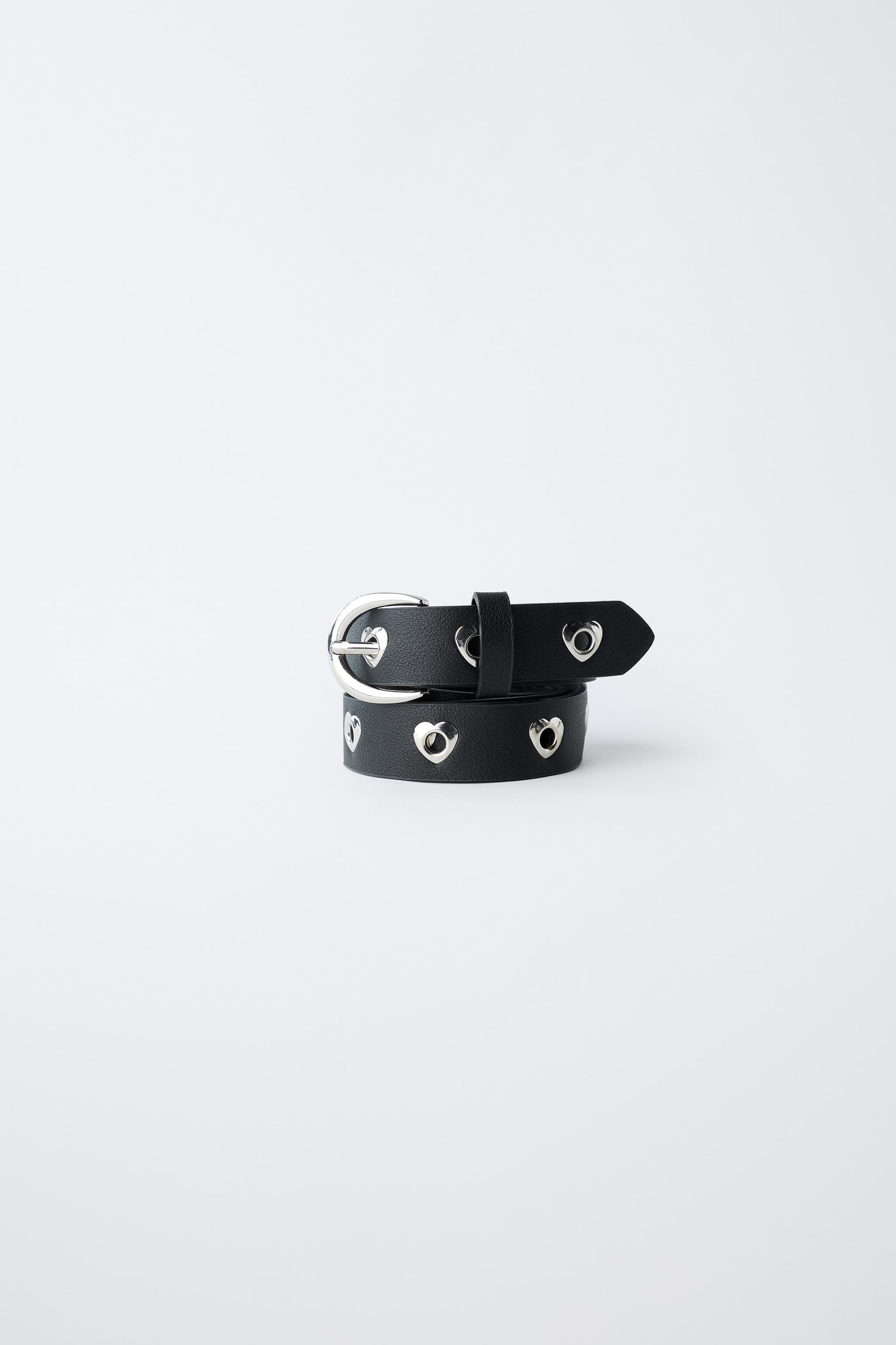 EYELET FAUX LEATHER BELT