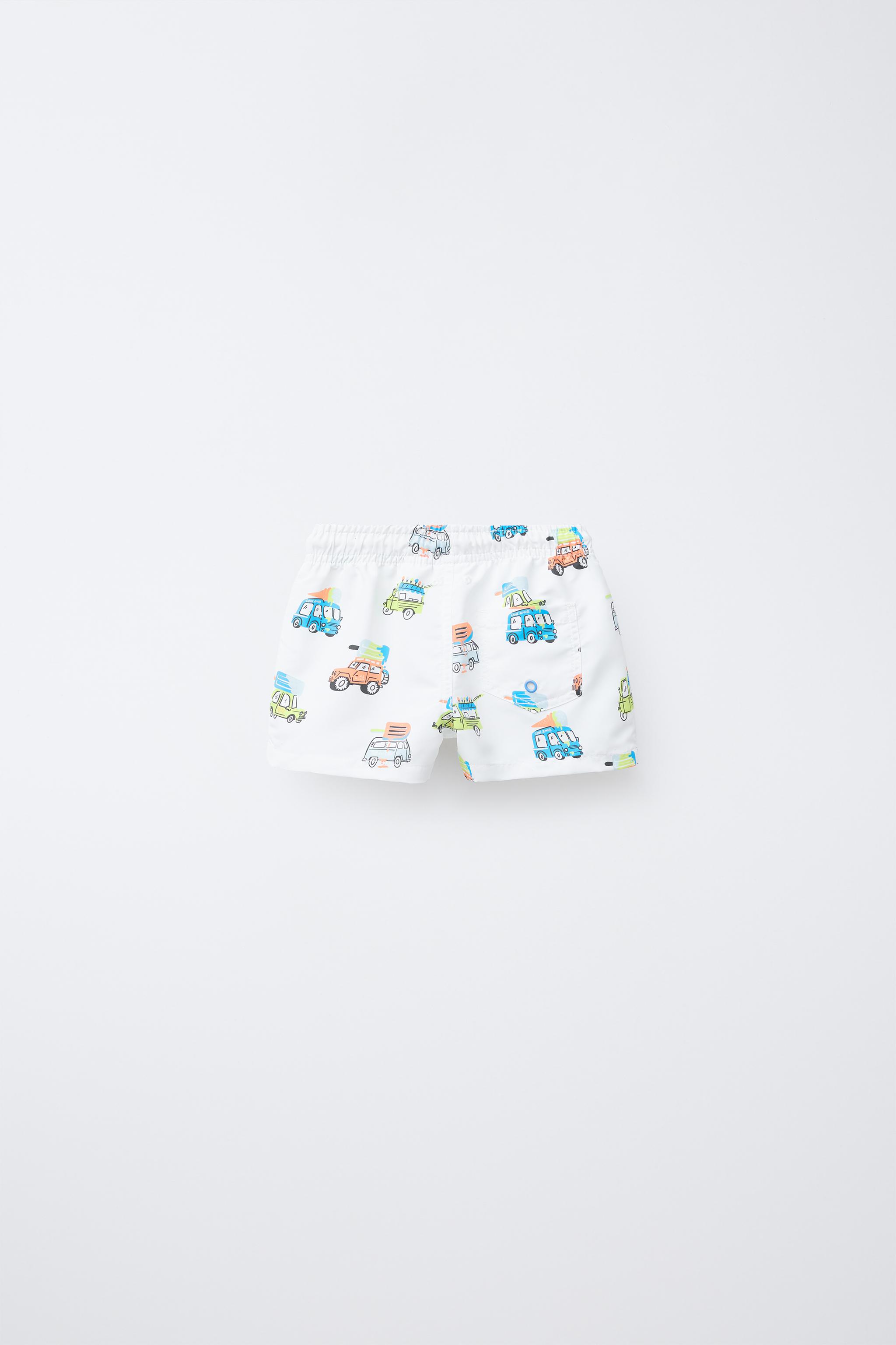 2-6 YEARS/ CARS AND ICE CREAM SWIM SHORTS