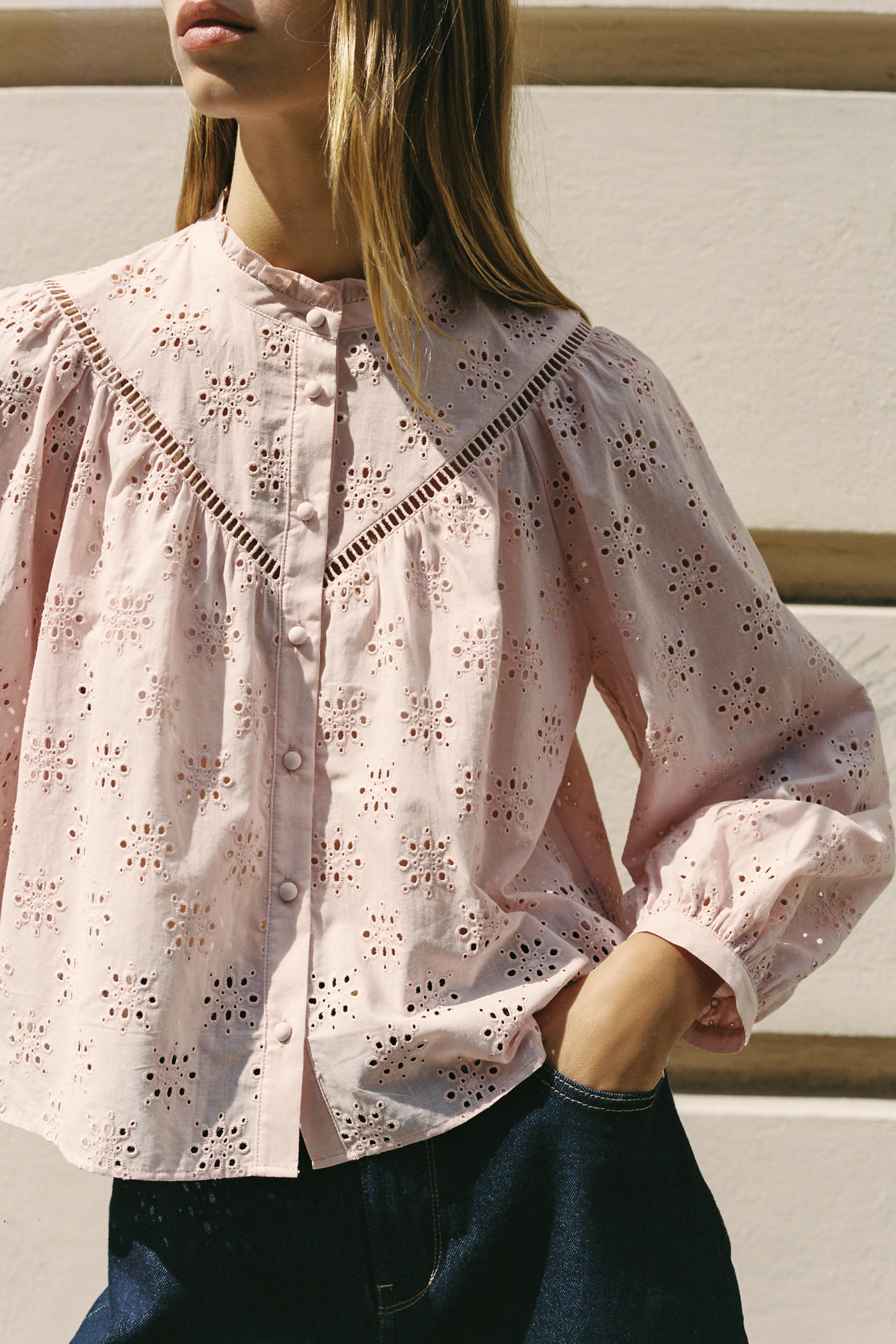 EYELET EMBROIDERY SHIRT