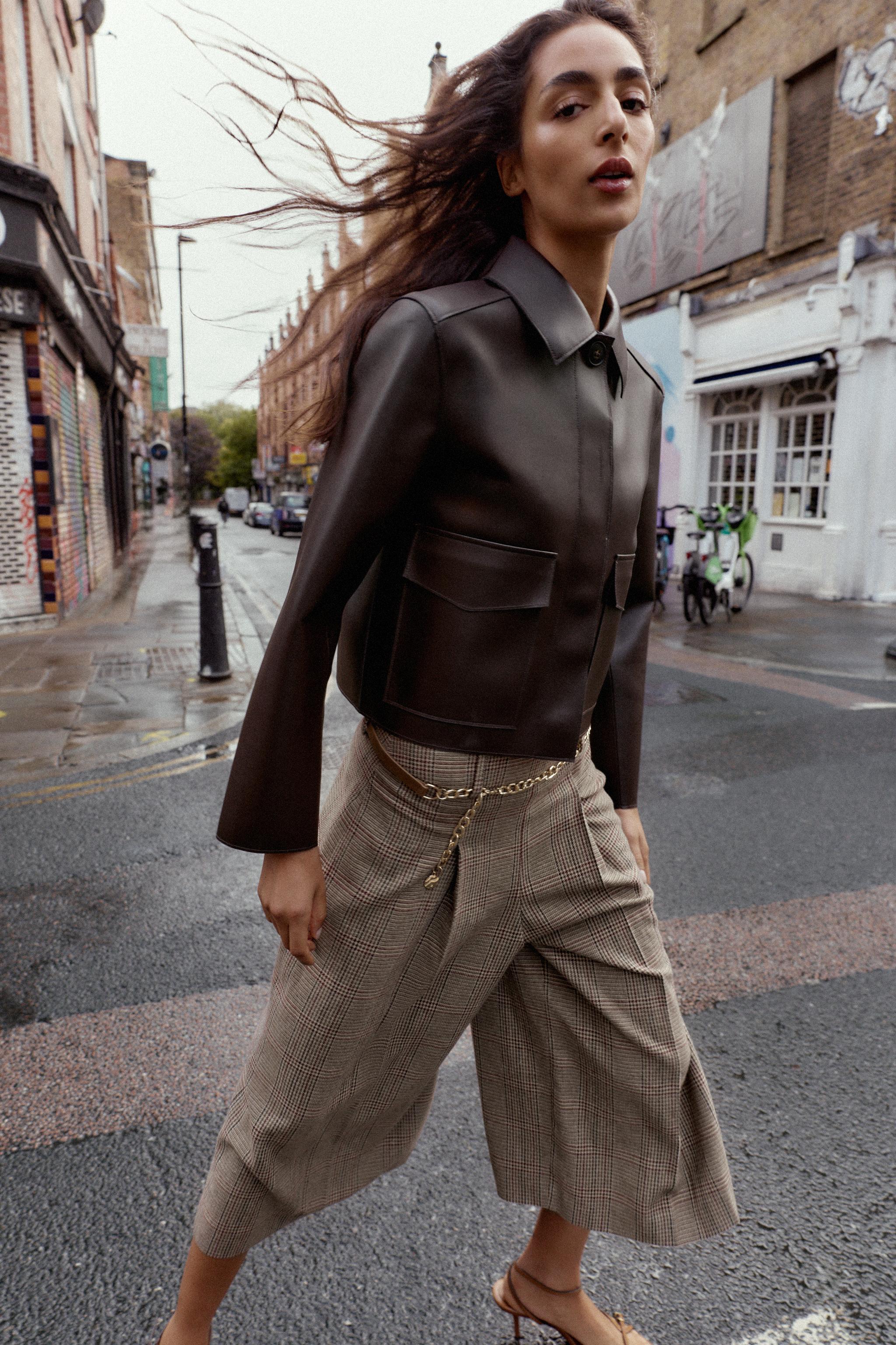 SHORT FAUX LEATHER JACKET