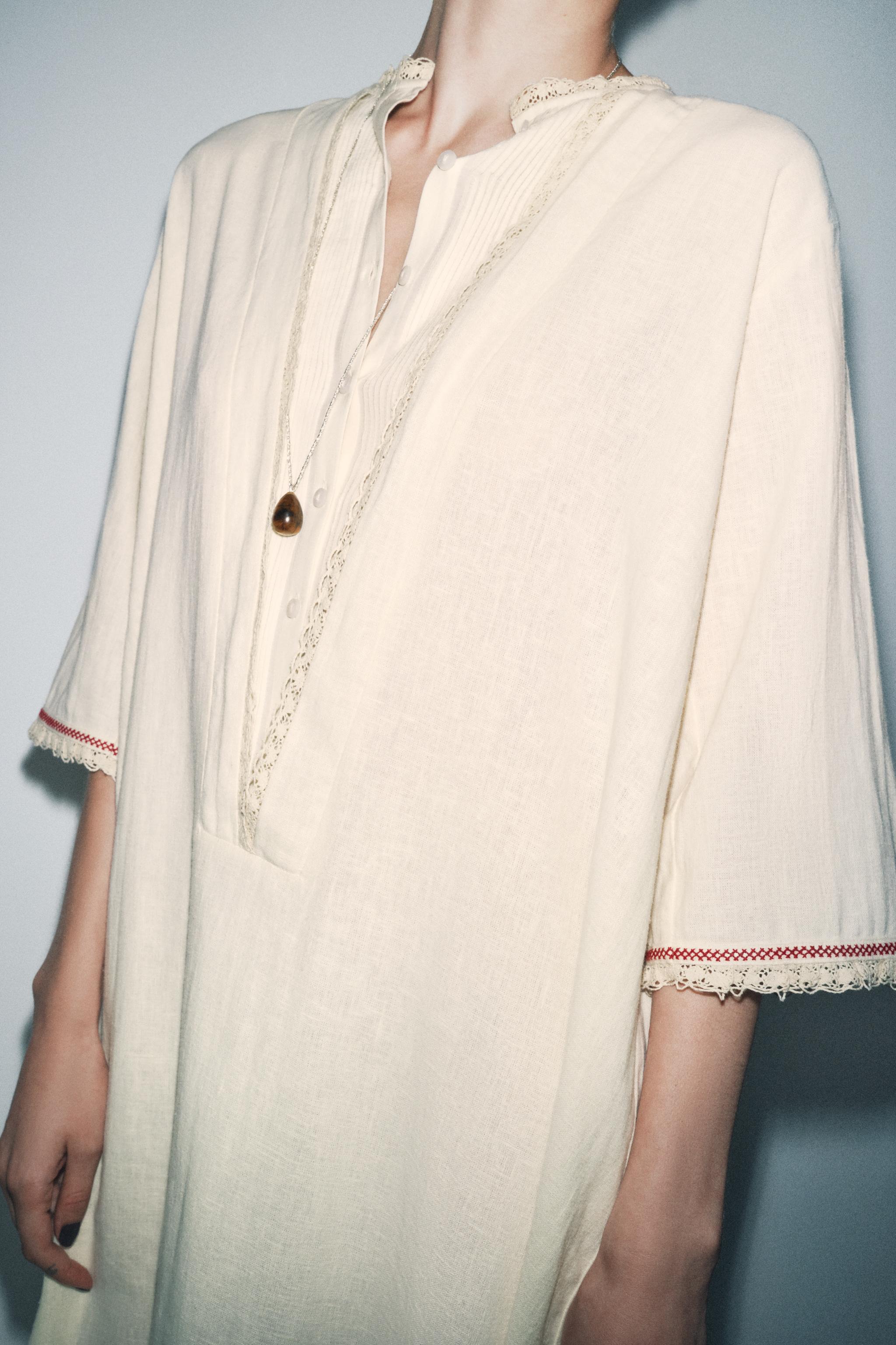 LIMITED EDITION CONTRAST LINEN KAFTAN