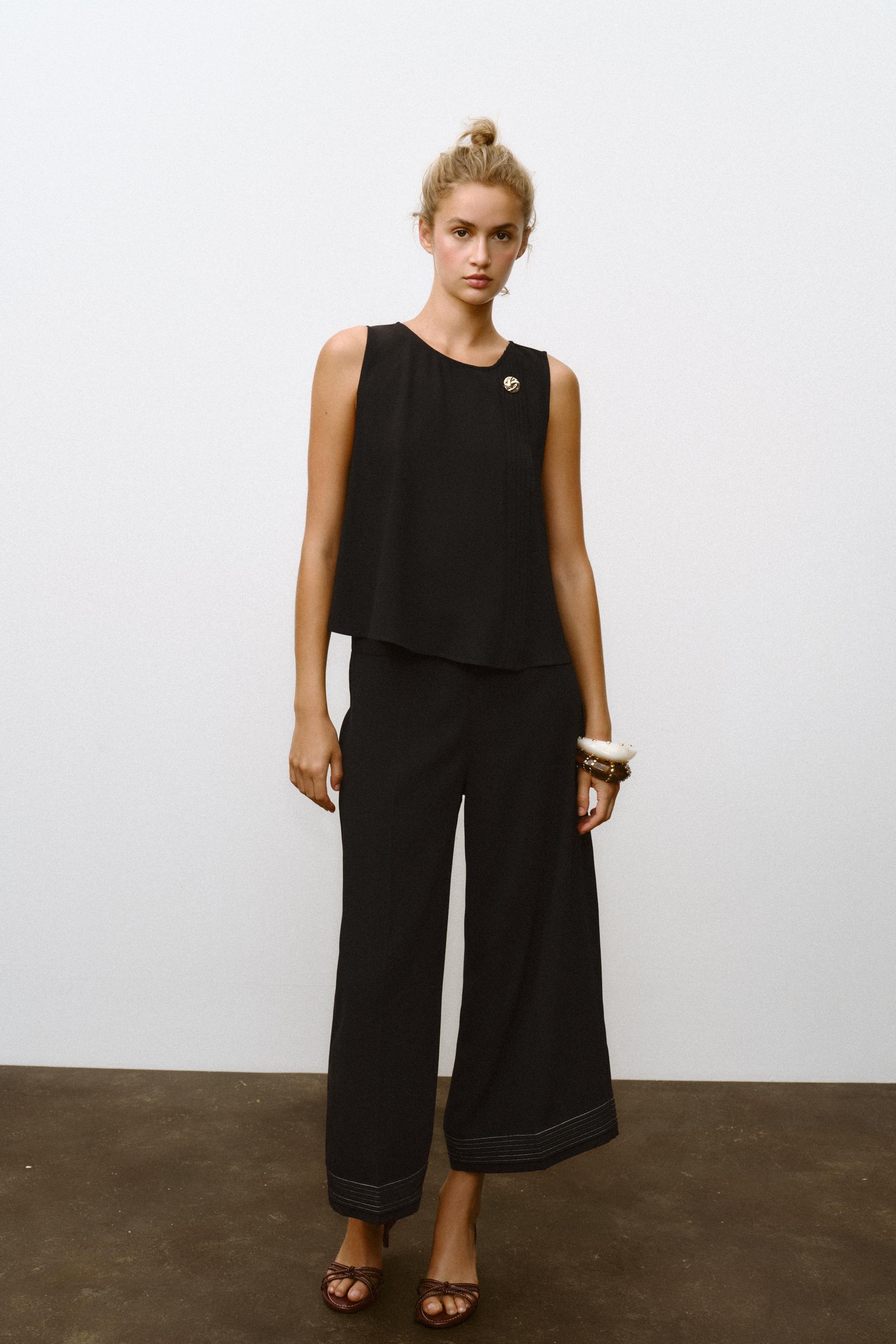 PLEATED HEM CULOTTES