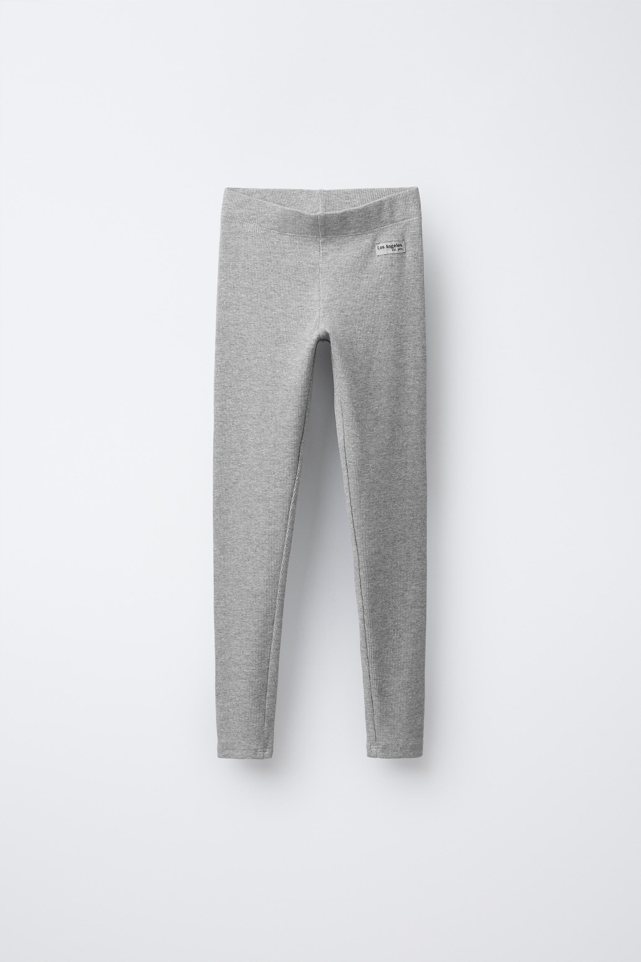 RIBBED LEGGINGS WITH LABEL