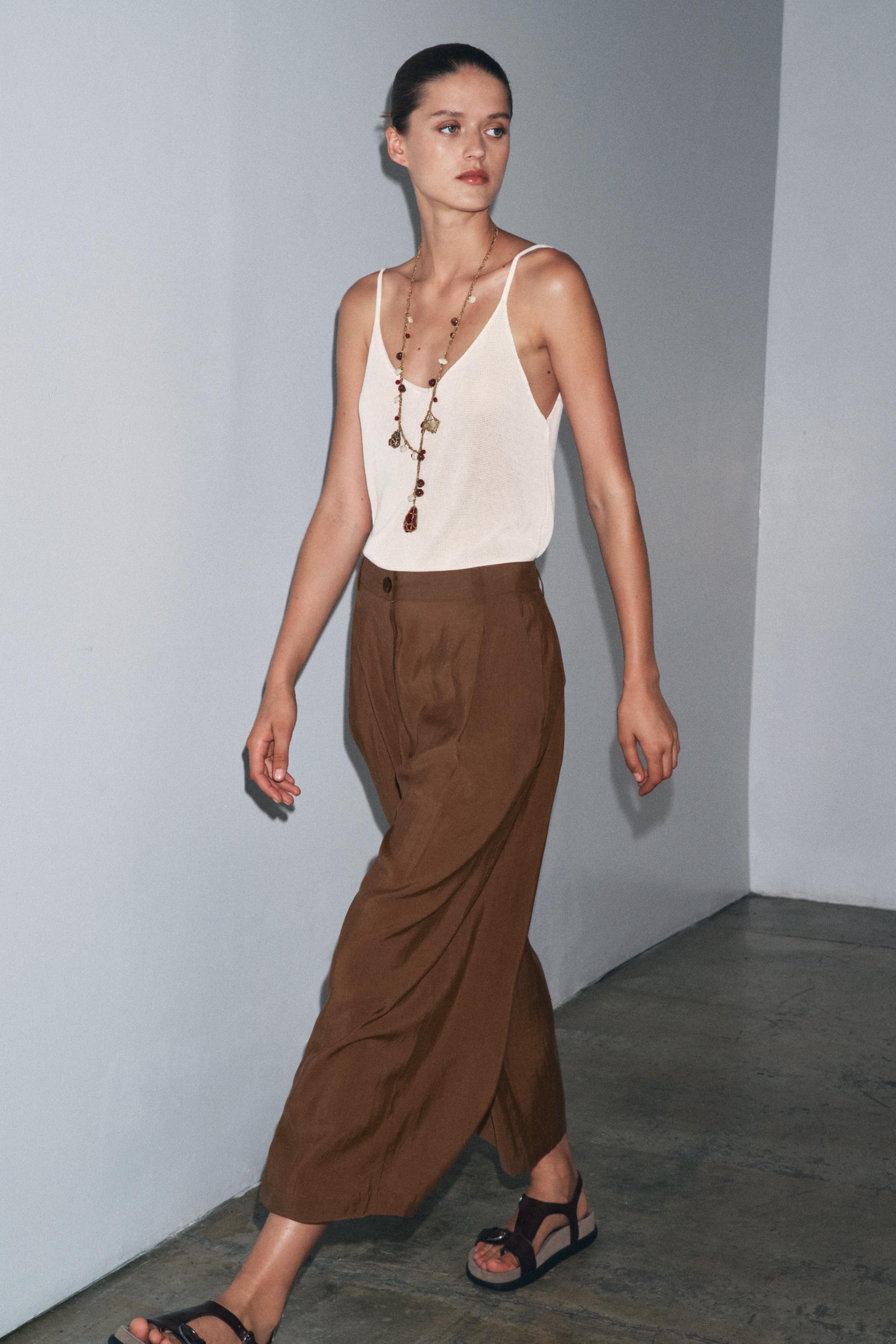 ZW COLLECTION CROPPED PLEATED PANTS
