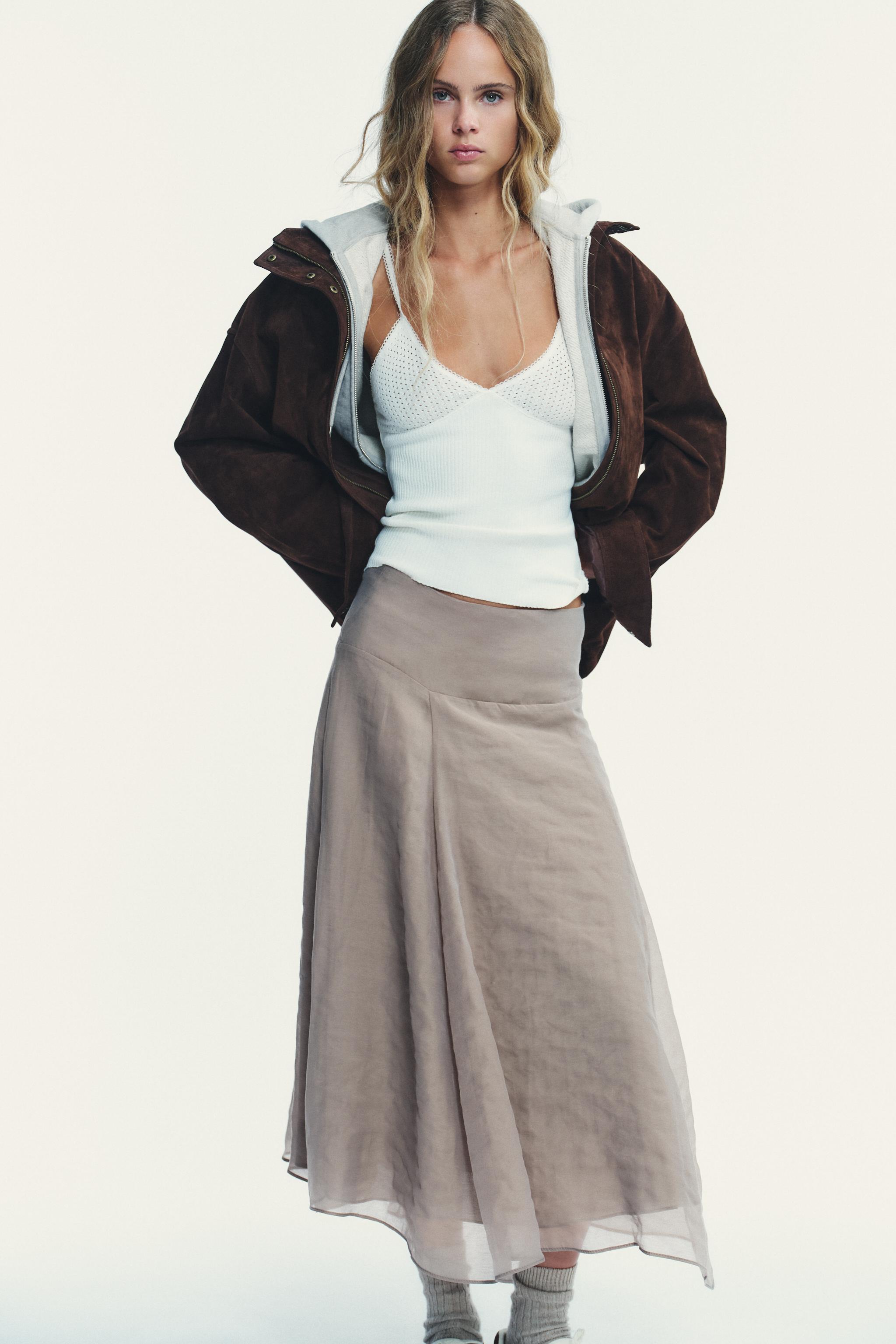 DOUBLE LAYER MIDI SKIRT