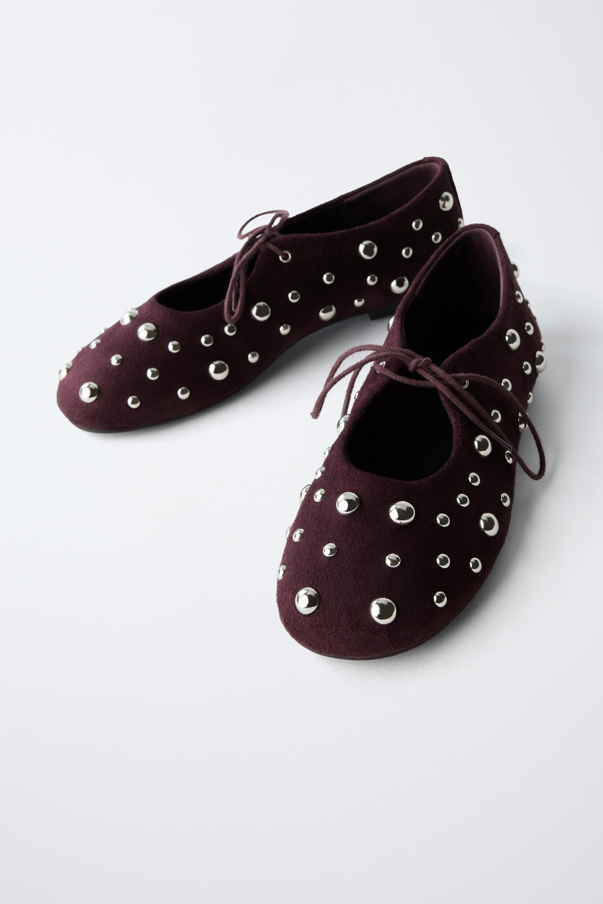 STUDDED BALLET FLATS