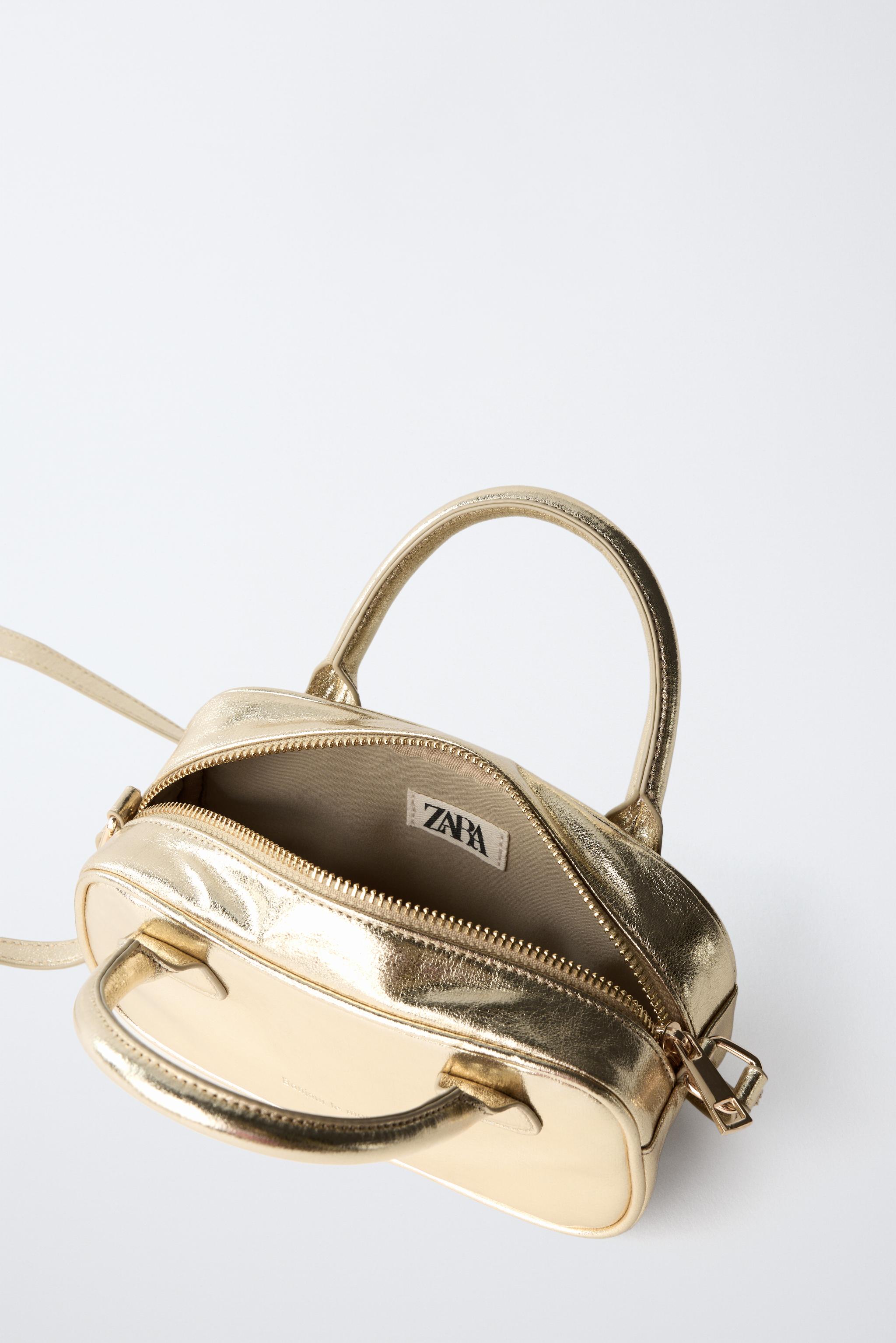METALLIC MINI BOWLING CROSSBODY BAG