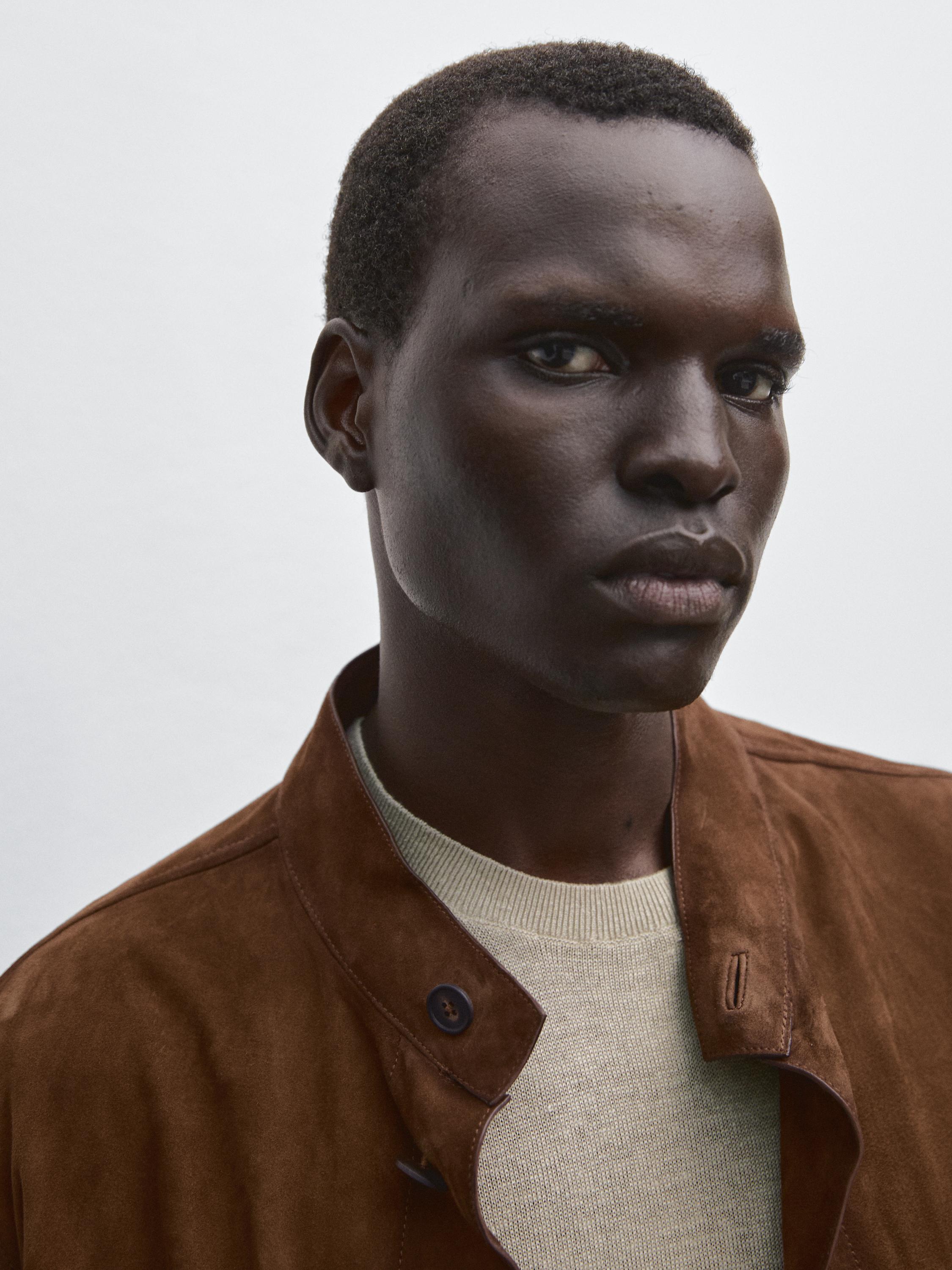 Suede leather jacket