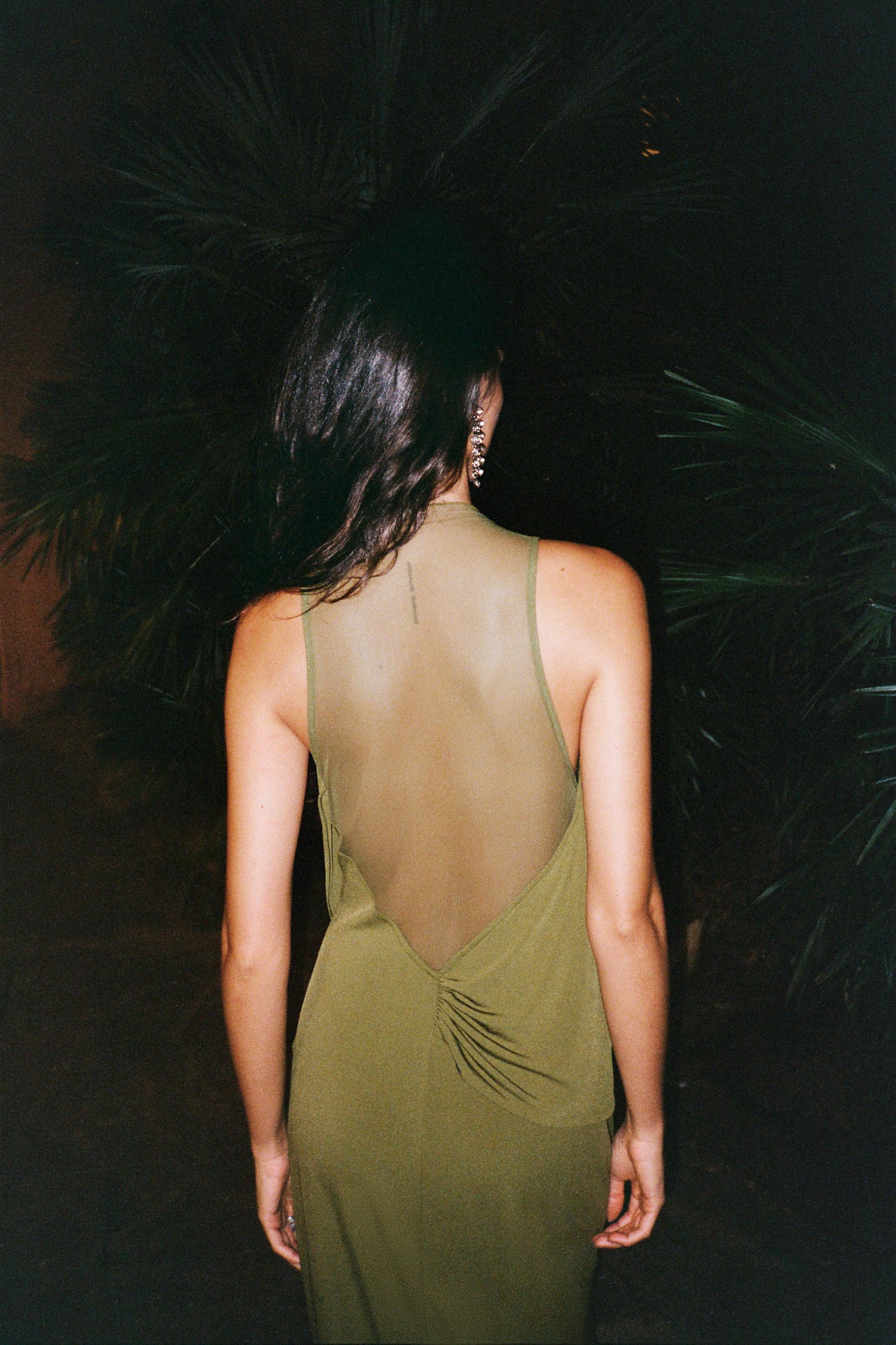 DRAPED COMBINATION DRESS