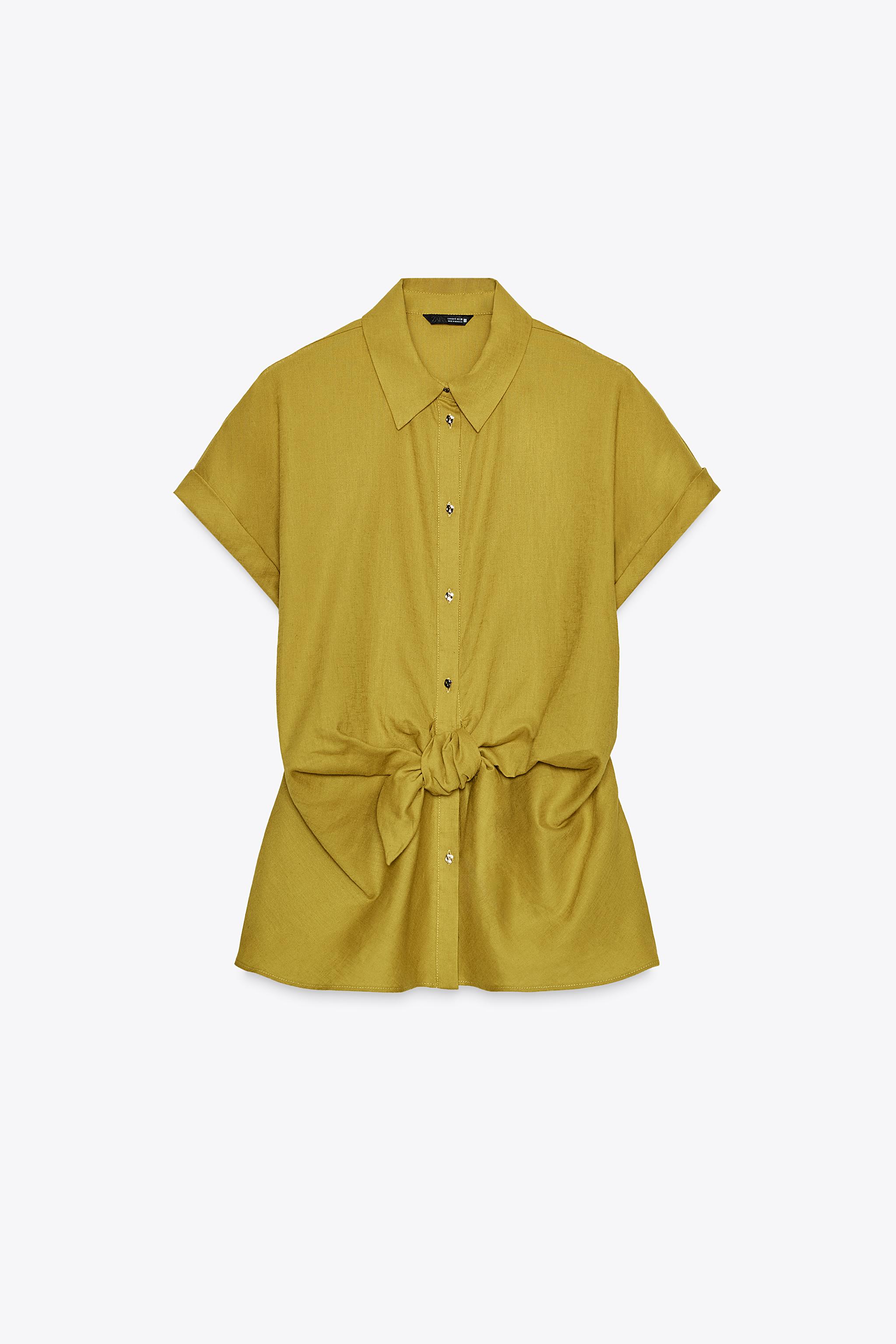 KNOTTED LINEN SHIRT