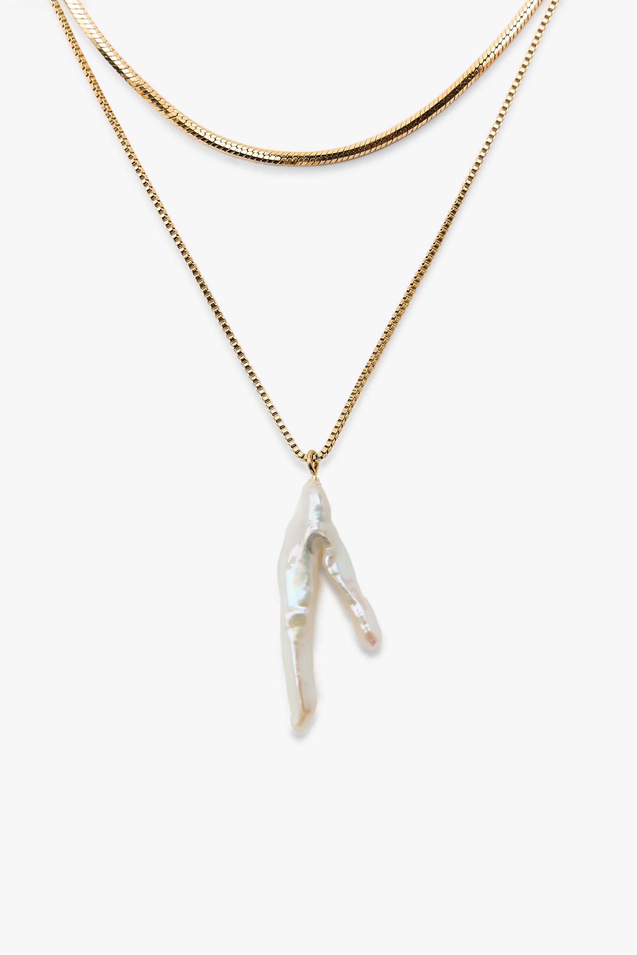 2-PACK WATERPROOF PEARL CHAIN NECKLACES