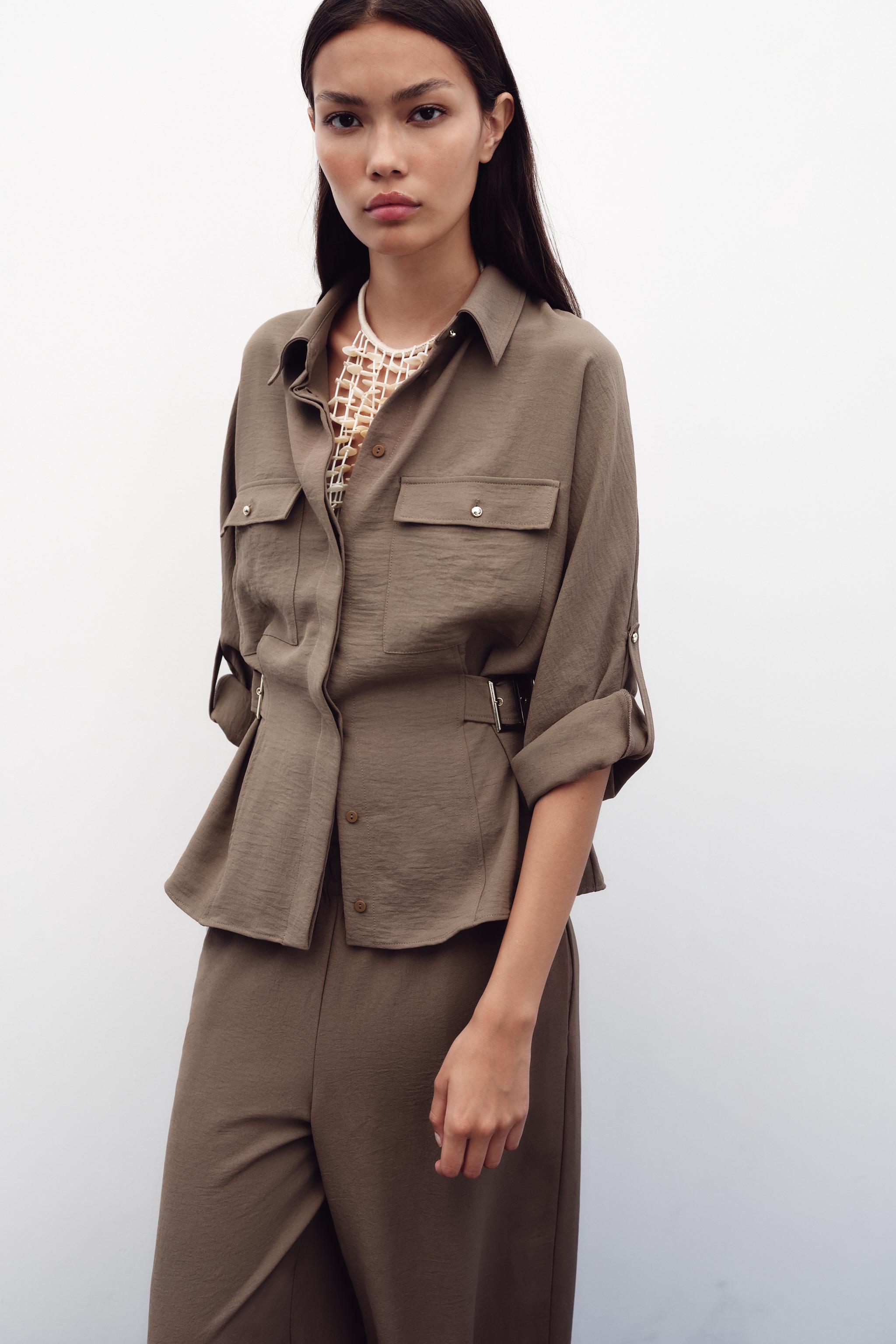 SAFARI SHIRT WITH SIDE BUCKLES